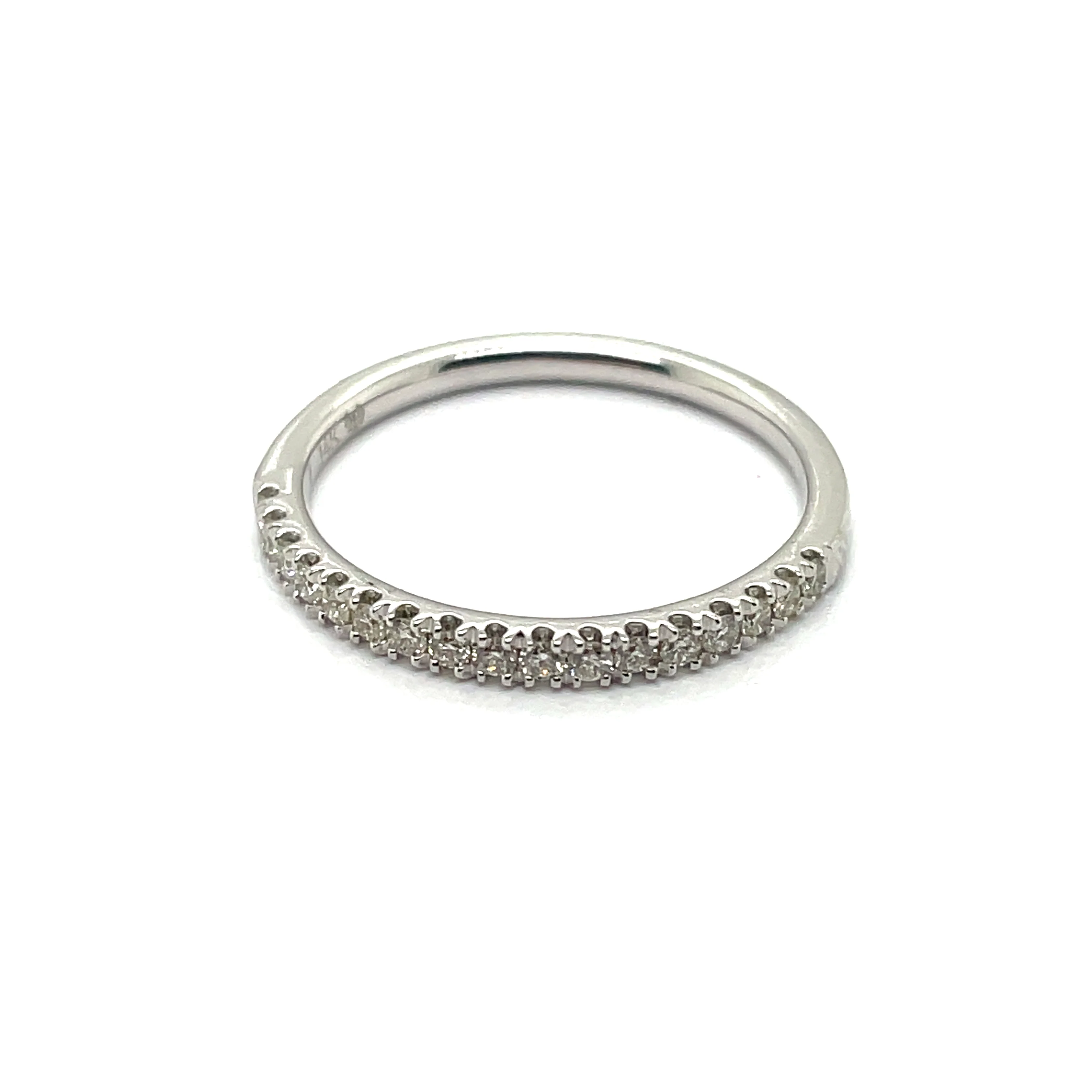 0.35 Ctw14Kt White Gold Diamond Stackable Wedding Band