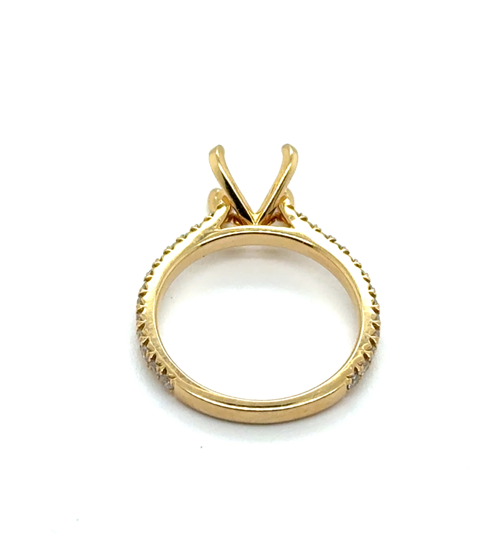0.41 Ctw 18Kt Yellow Gold Diamond Semi-Mount Ring - Image 3