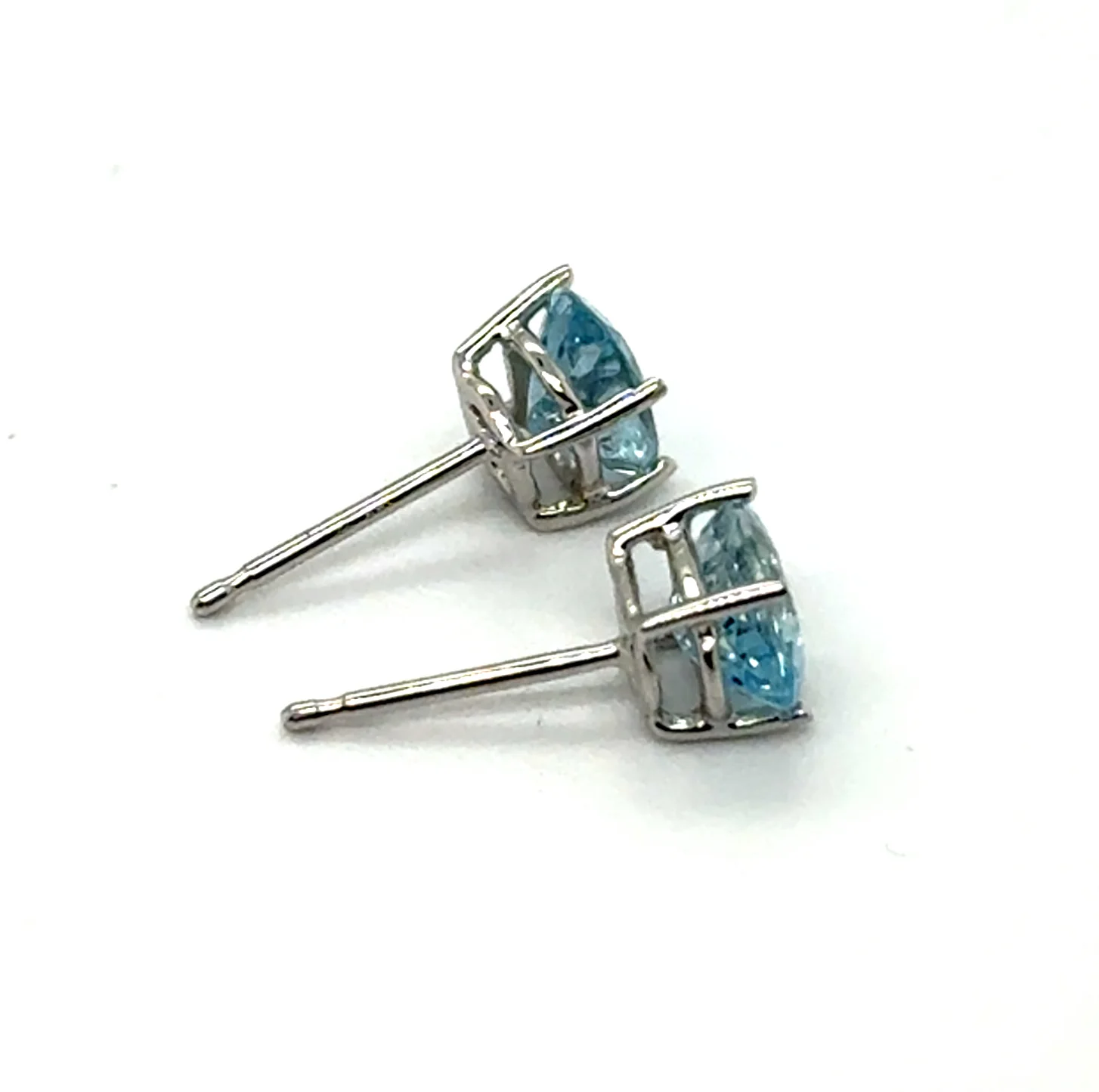 1.24 Carat Total Weight Aquamarine Stud Earrings - Image 2