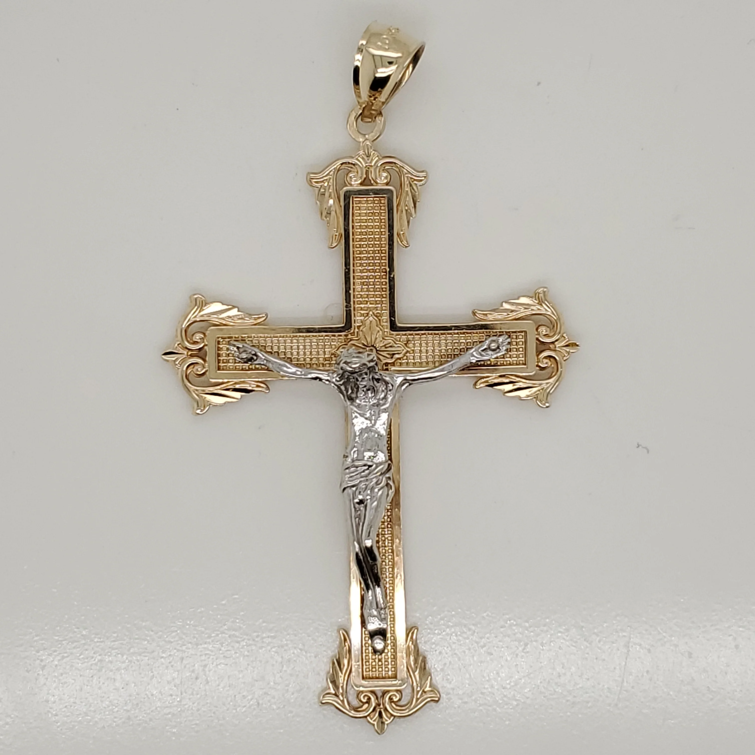 10kt Yellow and White Gold Crucifix Pendant