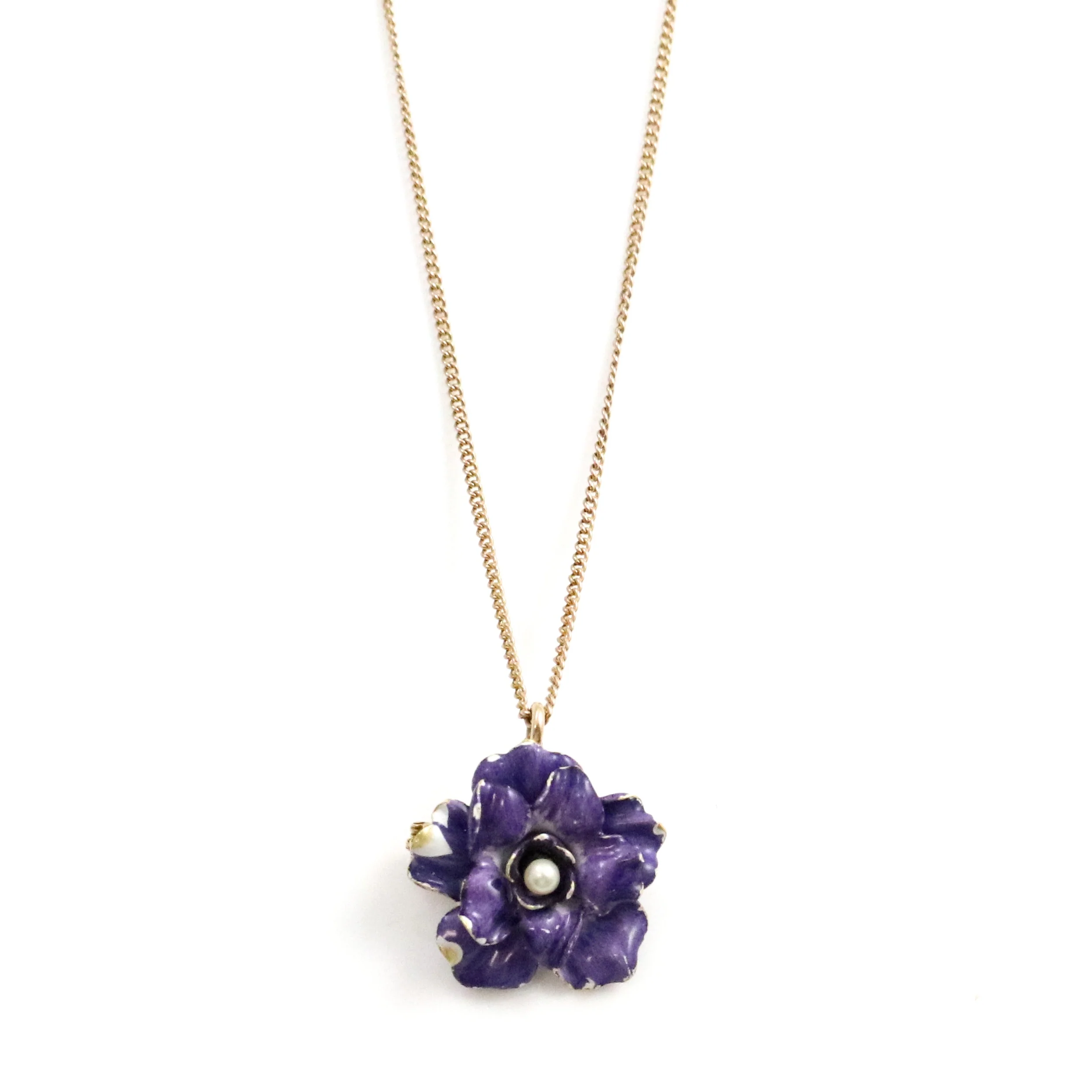 14Kt Rose Gold Victorian Pansy Pendant/Brooch