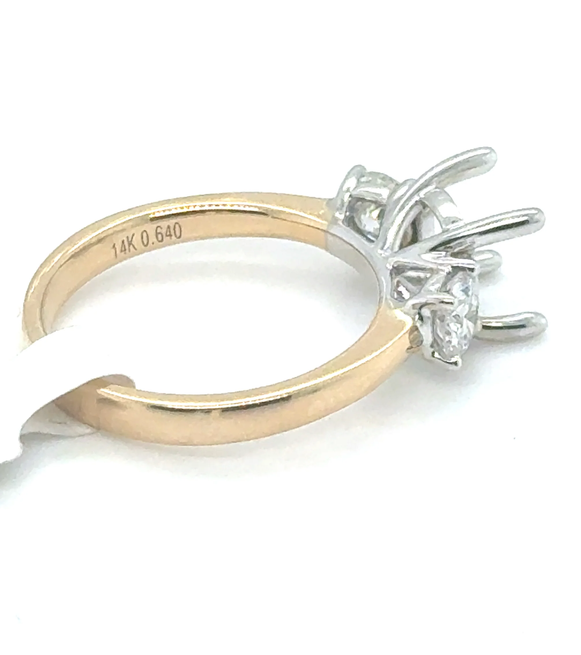 14kt White And Yellow Gold 0.64Ctw Diamond Semi-Mount - Image 5