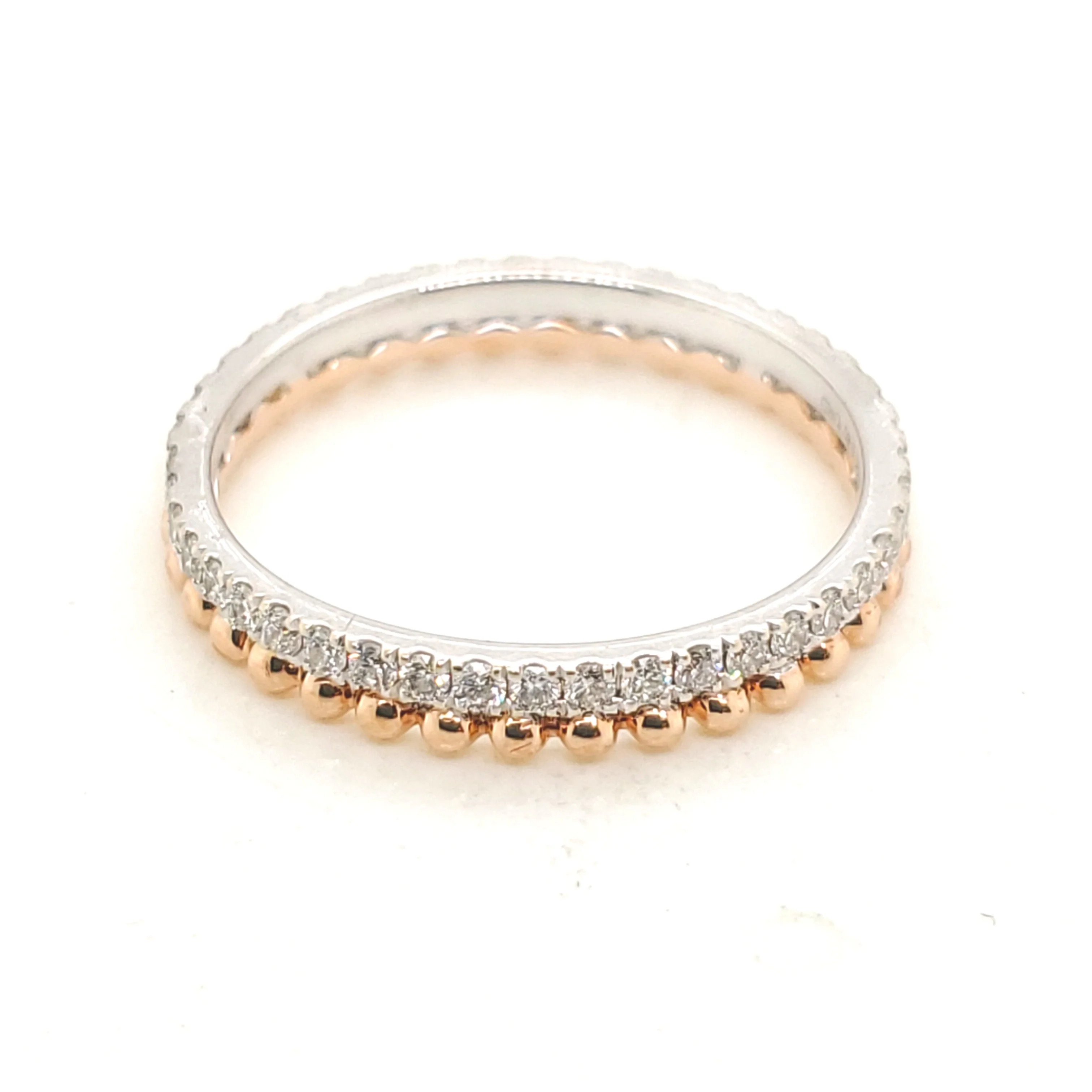 14kt White and Yellow Gold Diamond Eternity Style Wedding Band