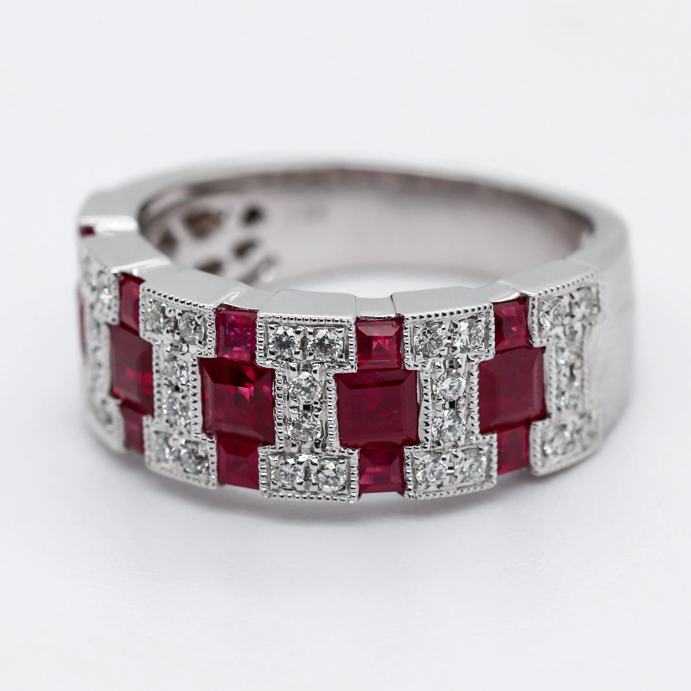 14kt White Gold 2.01Ctw Ruby And Diamond Band - Image 2