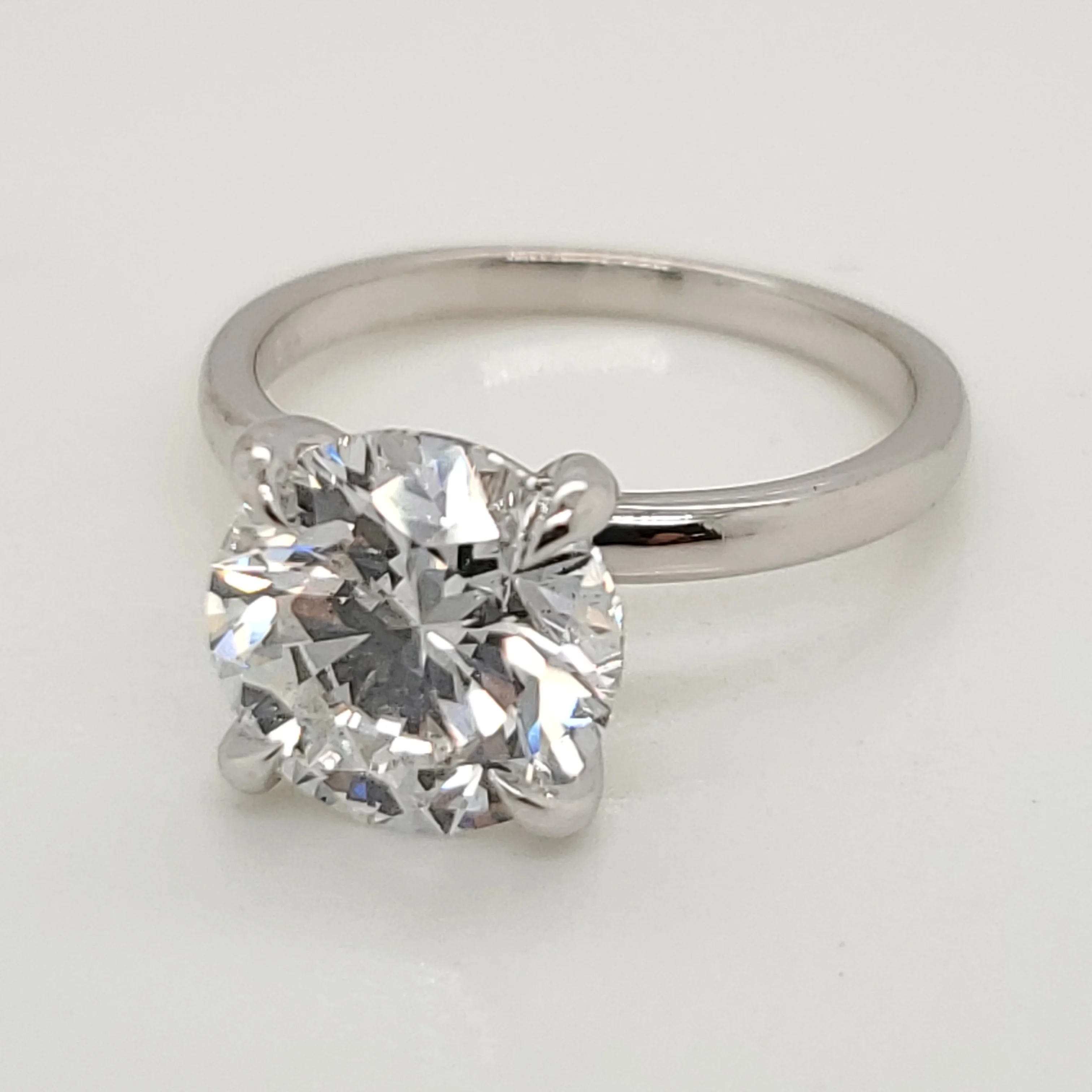 14kt White Gold 3.58 Carat Round Brilliant Cut Diamond Engagement Ring