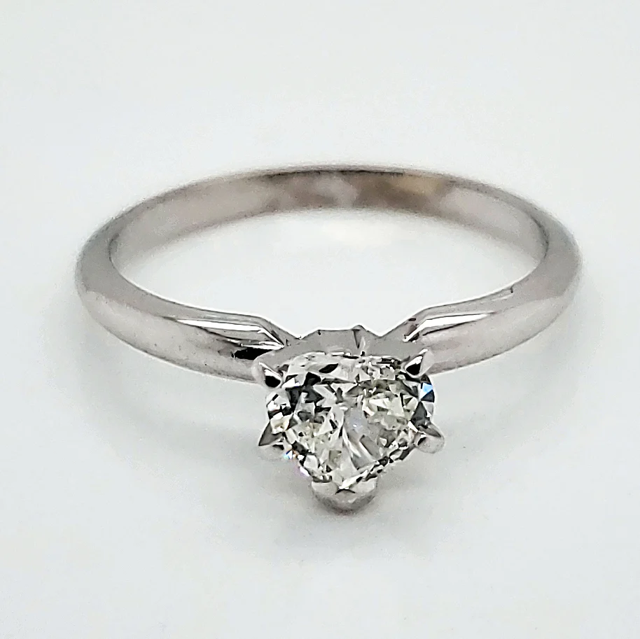 14kt White Gold .62 Carat Heart Shape Diamond Engagement Ring