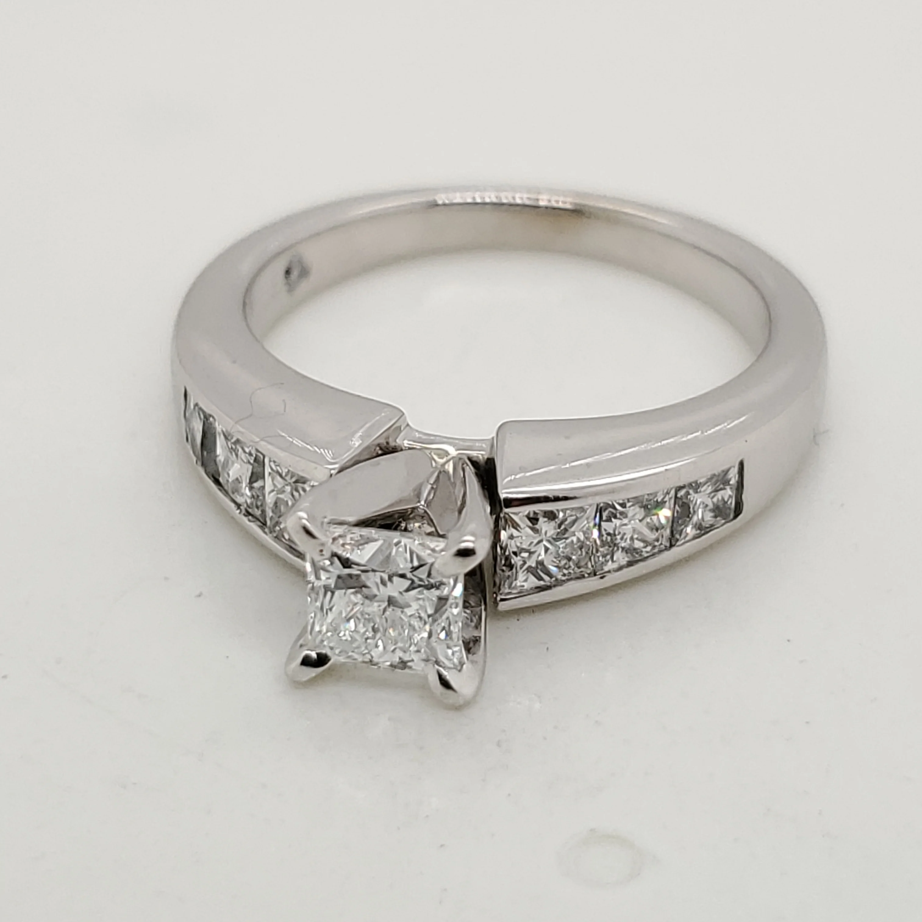 14kt White Gold .67 Carat Leo Princess Cut Diamond Engagement Ring