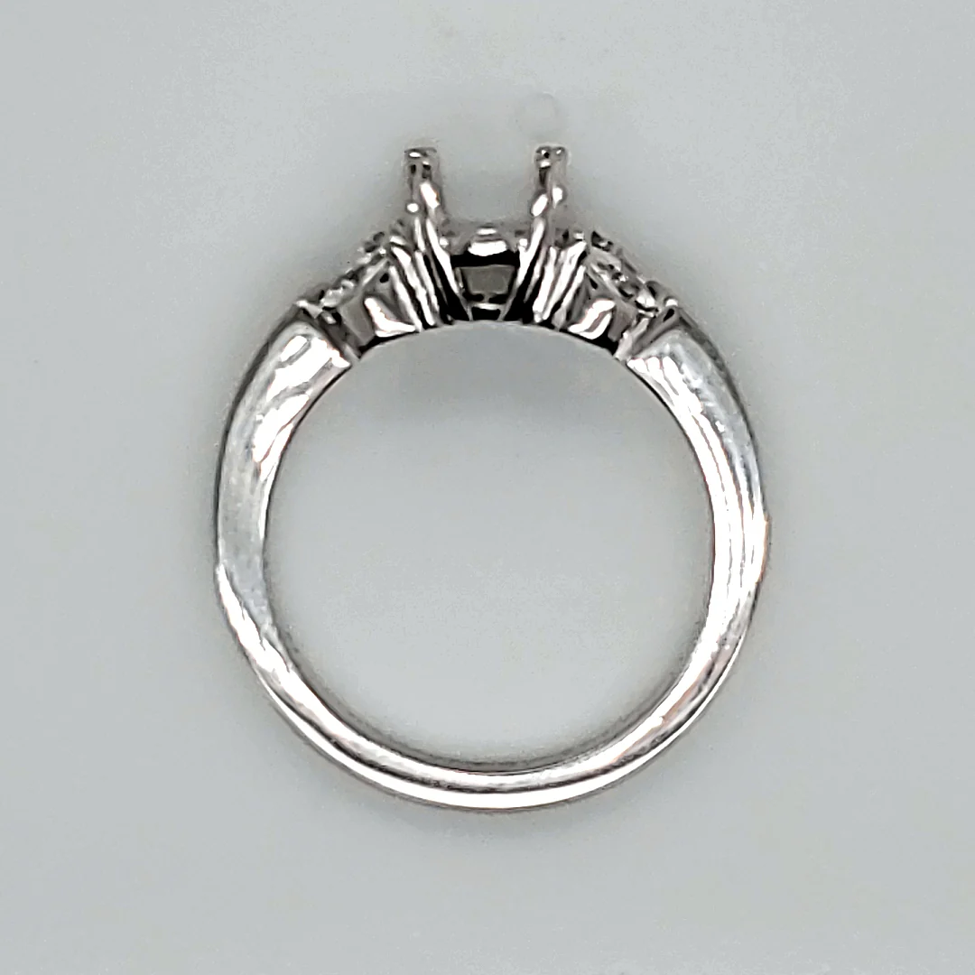 14kt White Gold and Diamond Engagement Ring Setting - Image 2