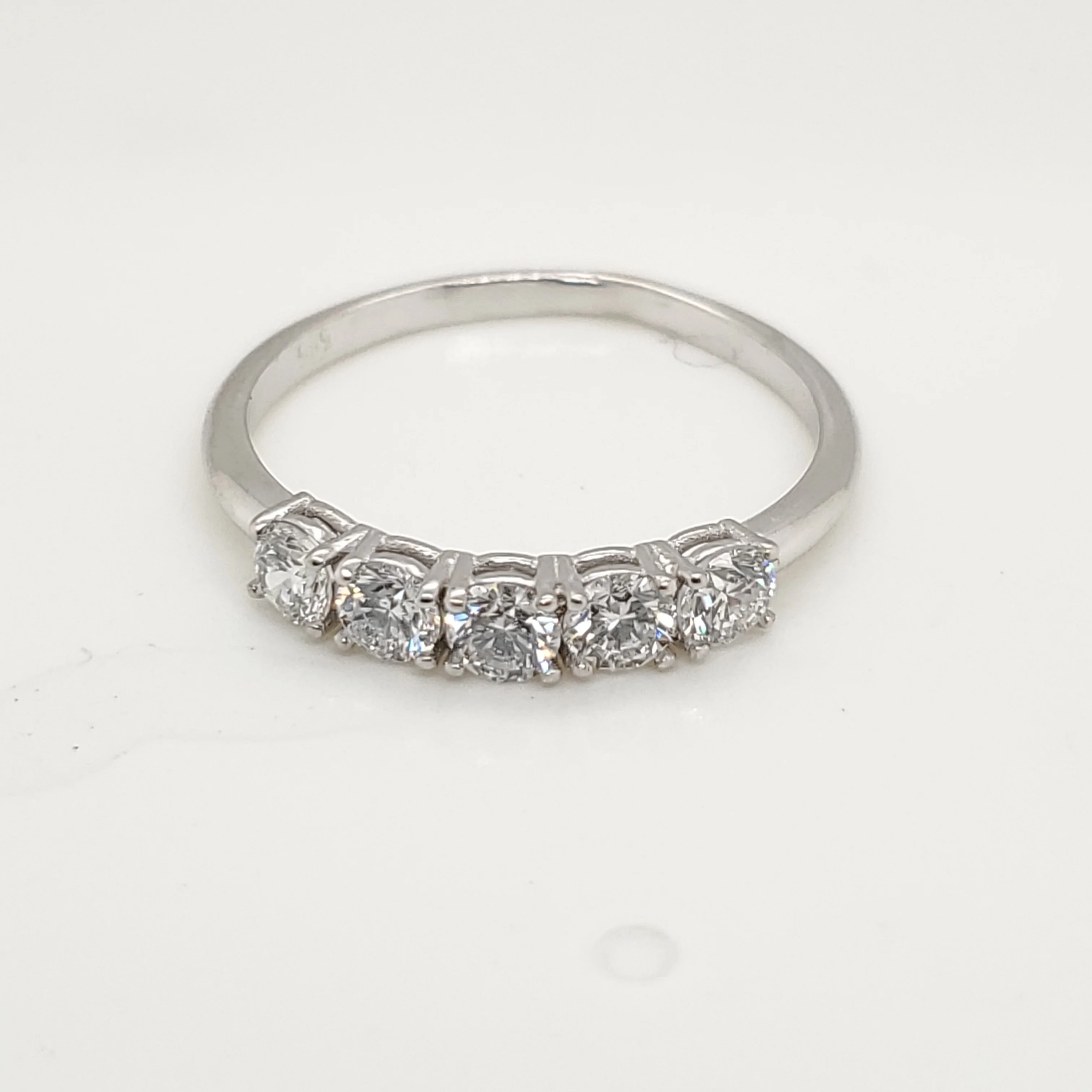 14kt White Gold and Diamond Wedding Band