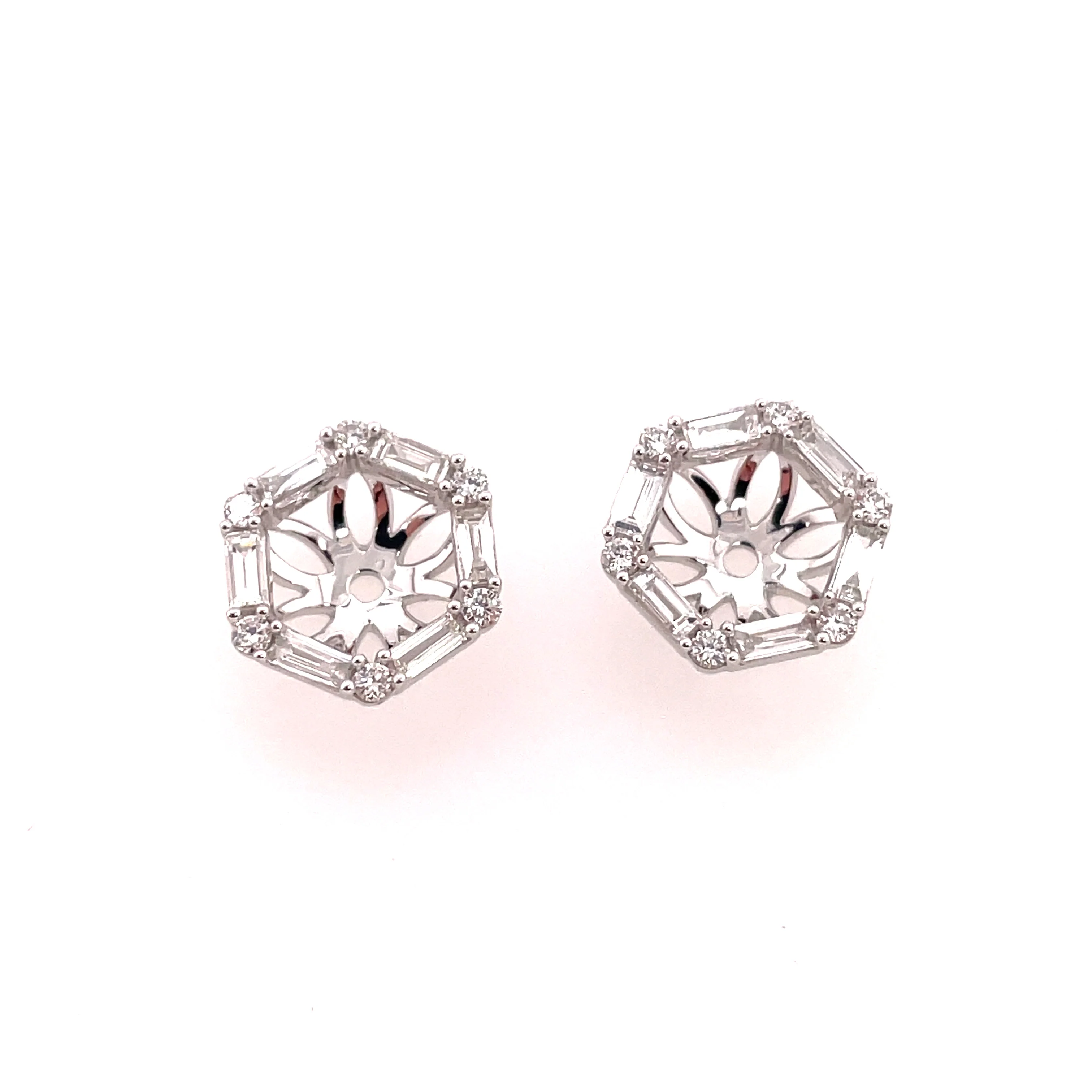 14kt White Gold Diamond Earring Jackets