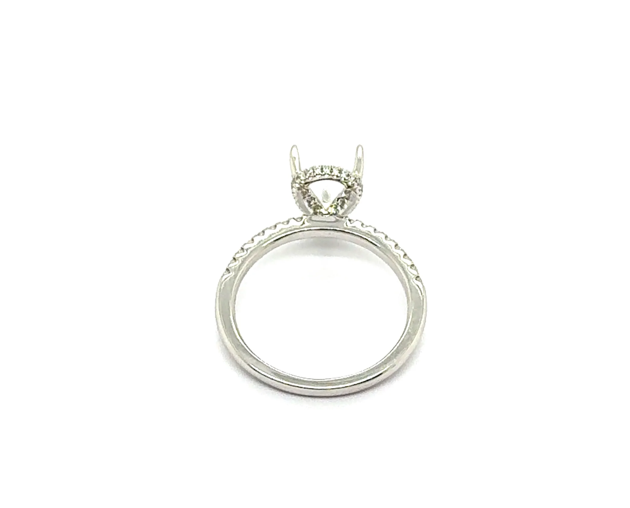 14kt White Gold Pear Shape 0.25Ctw Diamond Semi-Mount Ring - Image 2