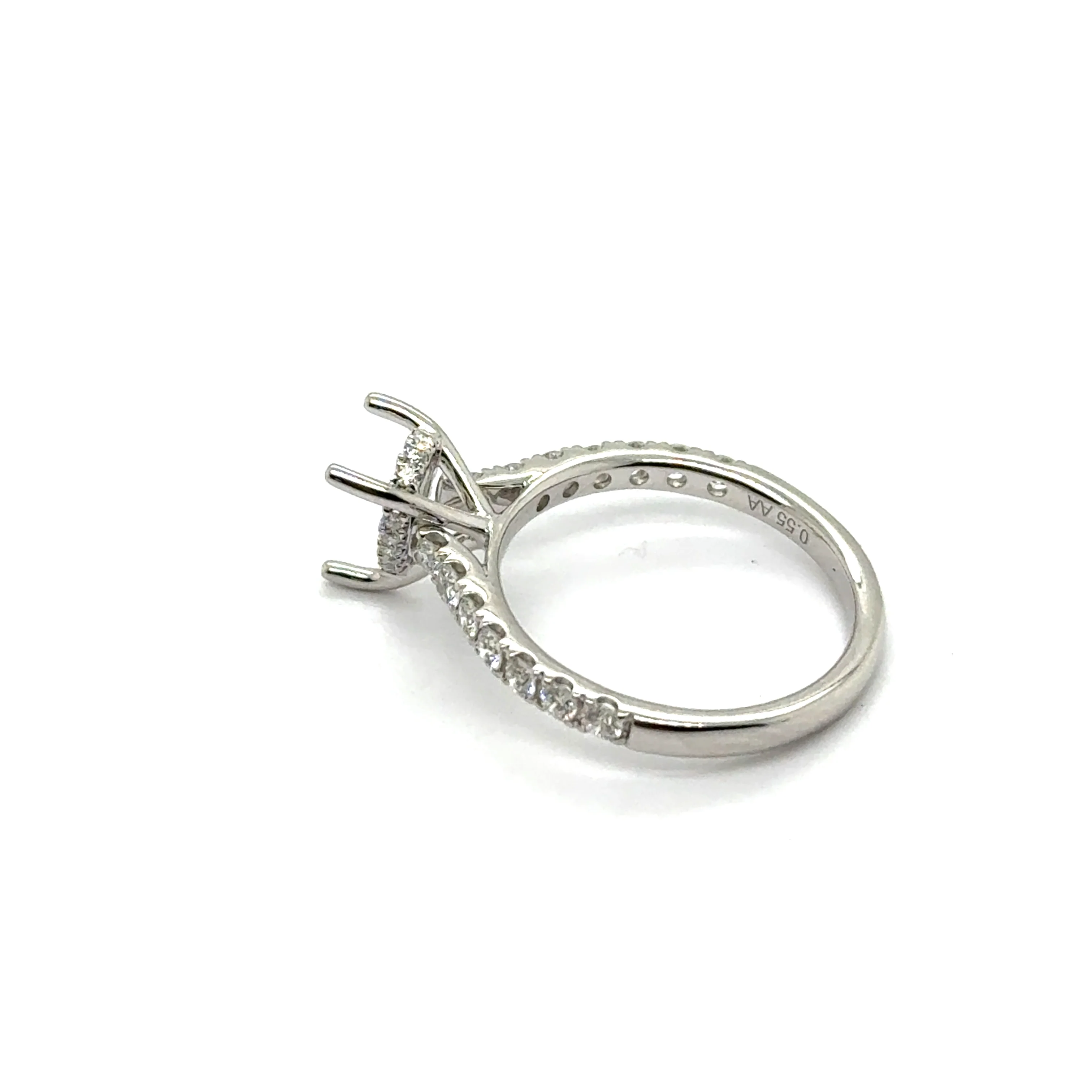 14kt White Gold Pear Shape Diamond Semi-Mount - Image 2