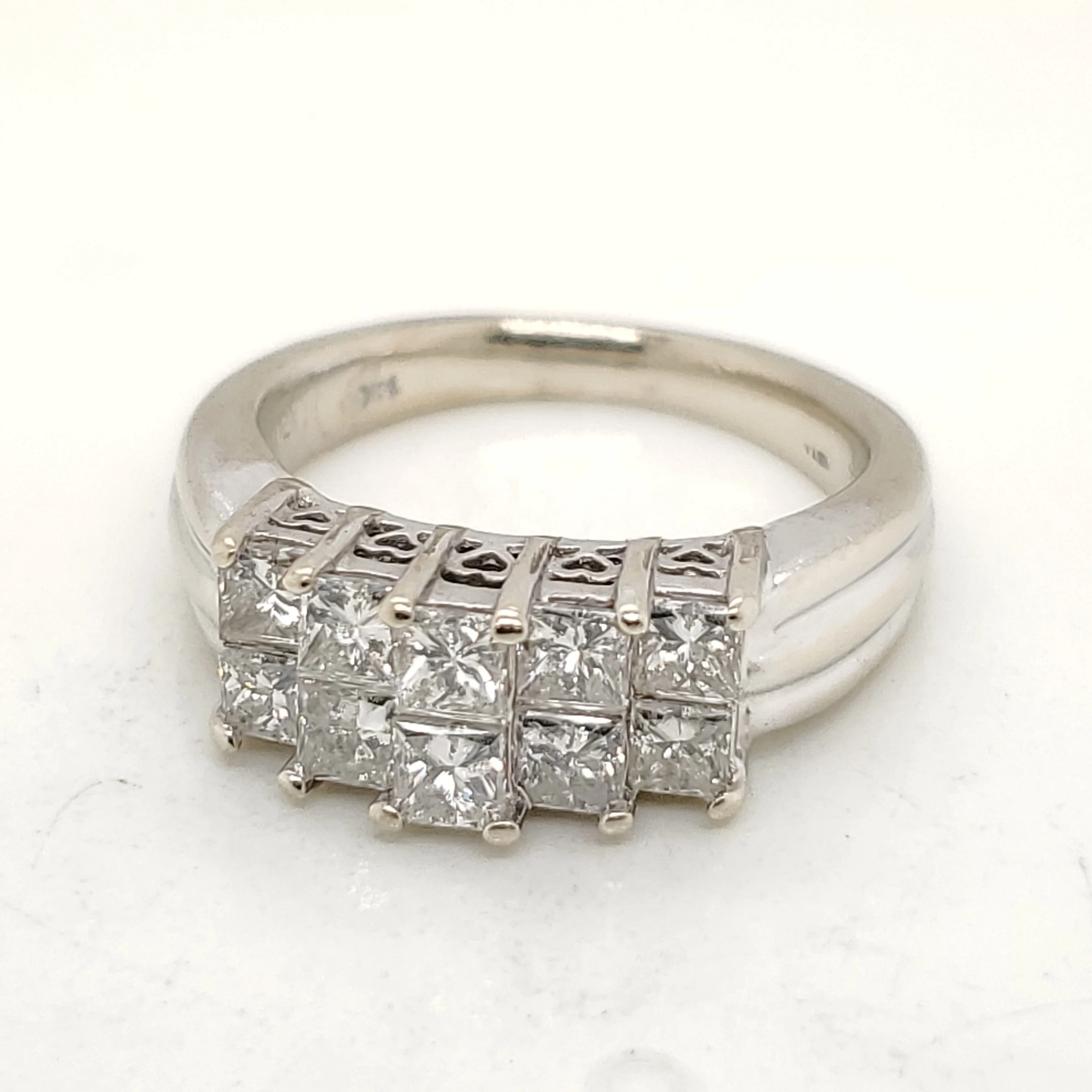 14Kt White Gold Princess Cut Diamond Ring