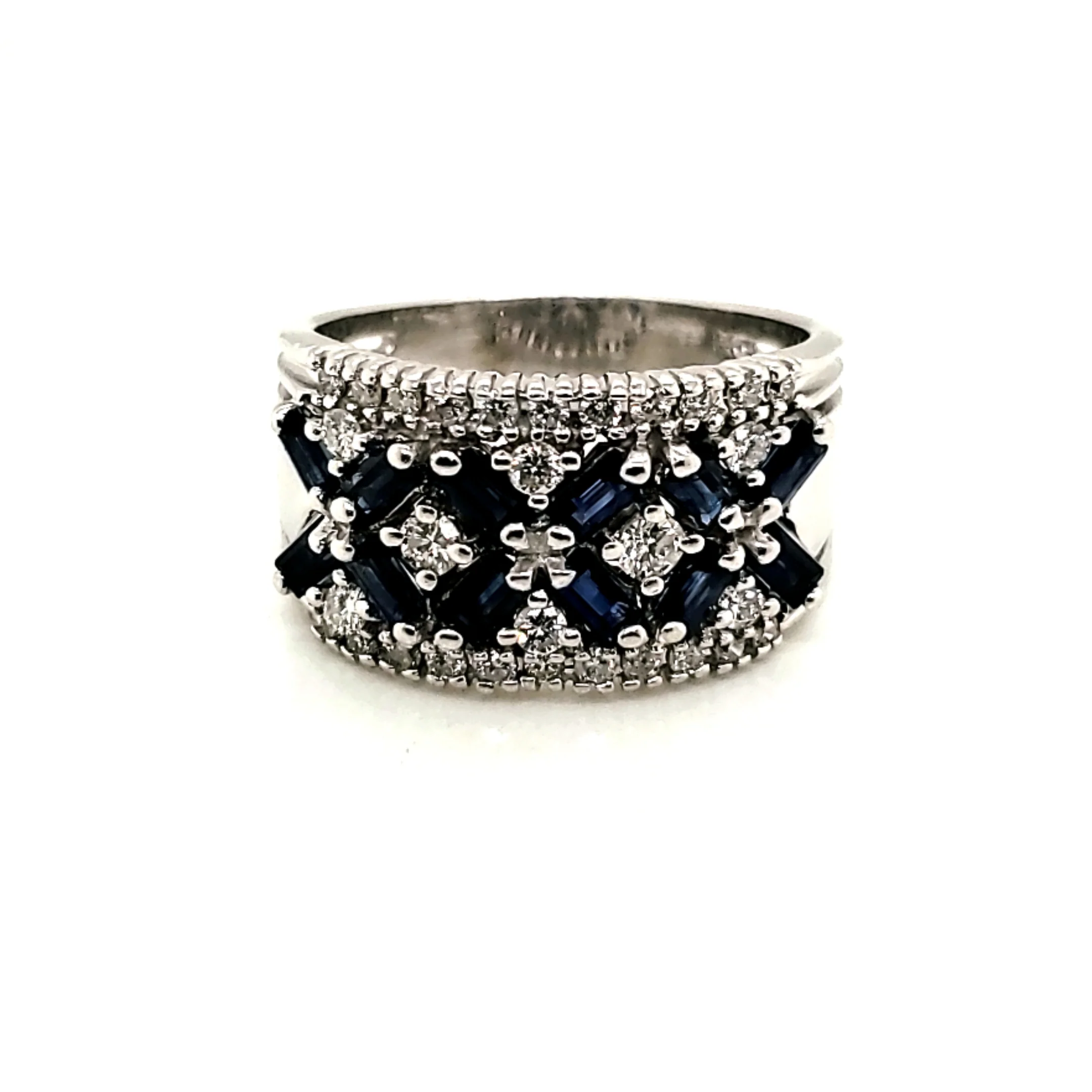 14kt White Gold Sapphgire and Diamond Ring