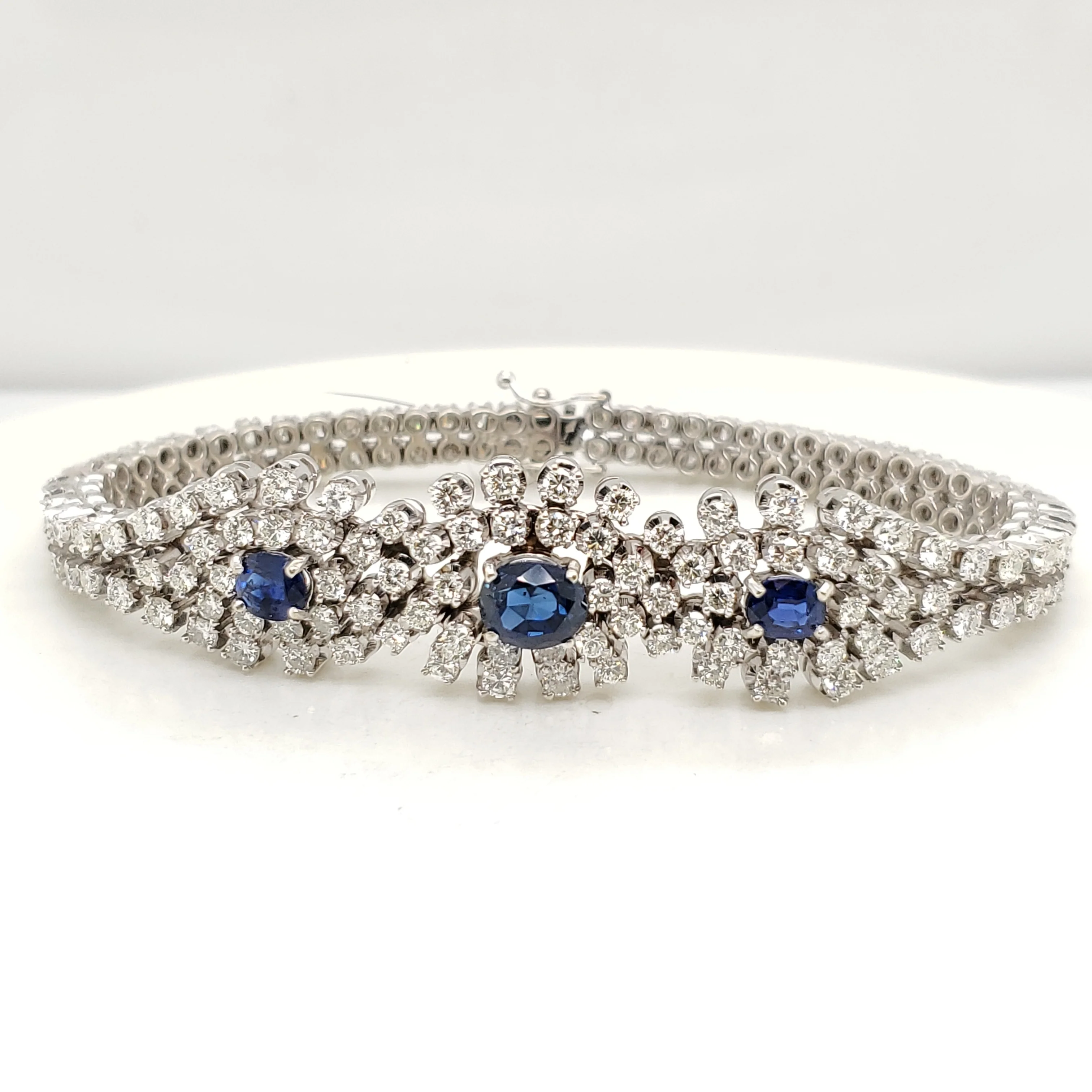 14kt White Gold Sapphire and Diamond Bracelet