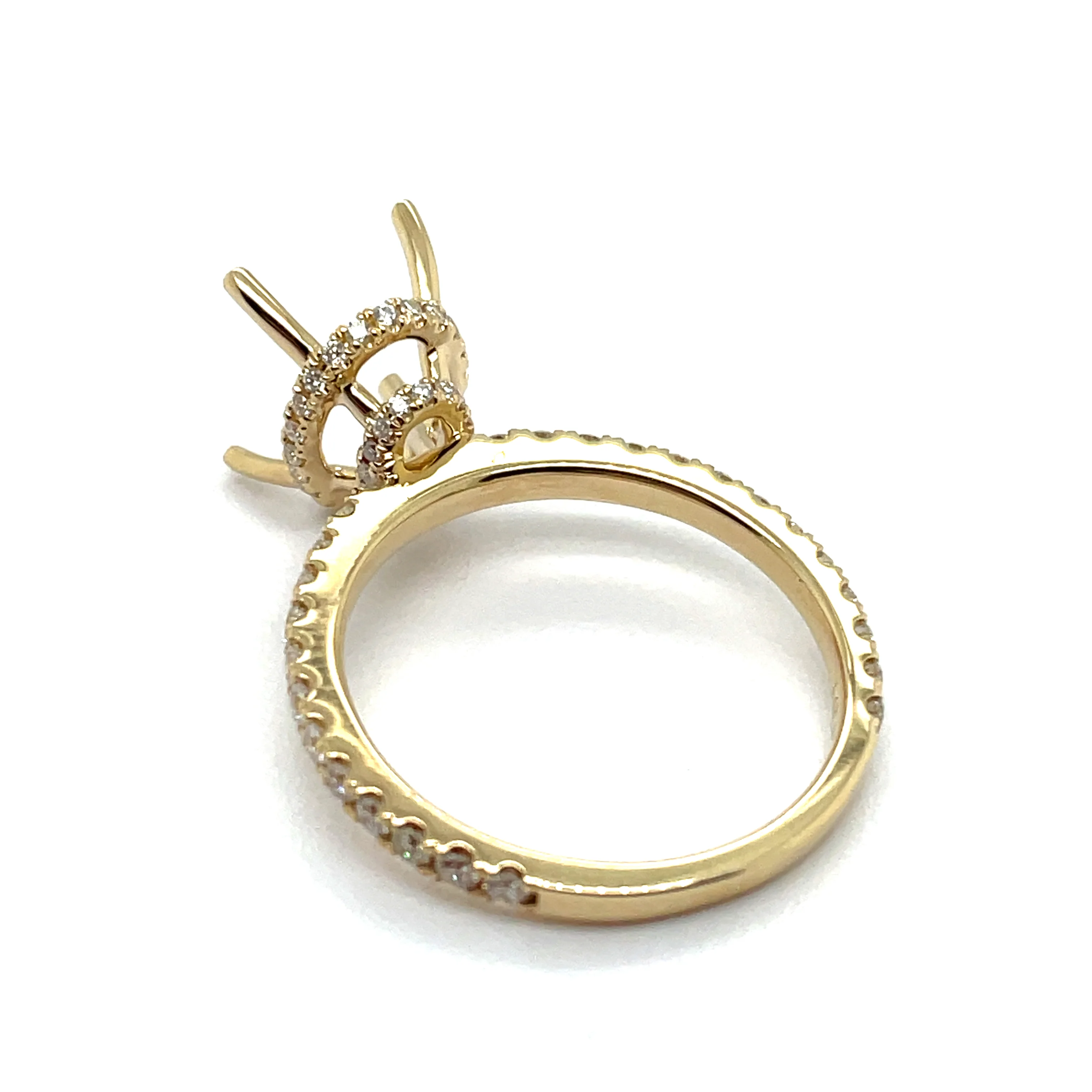 14kt Yellow Gold 0.51Ctw Diamond Semi-Mount Ring For An Oval Shape Center - Image 2