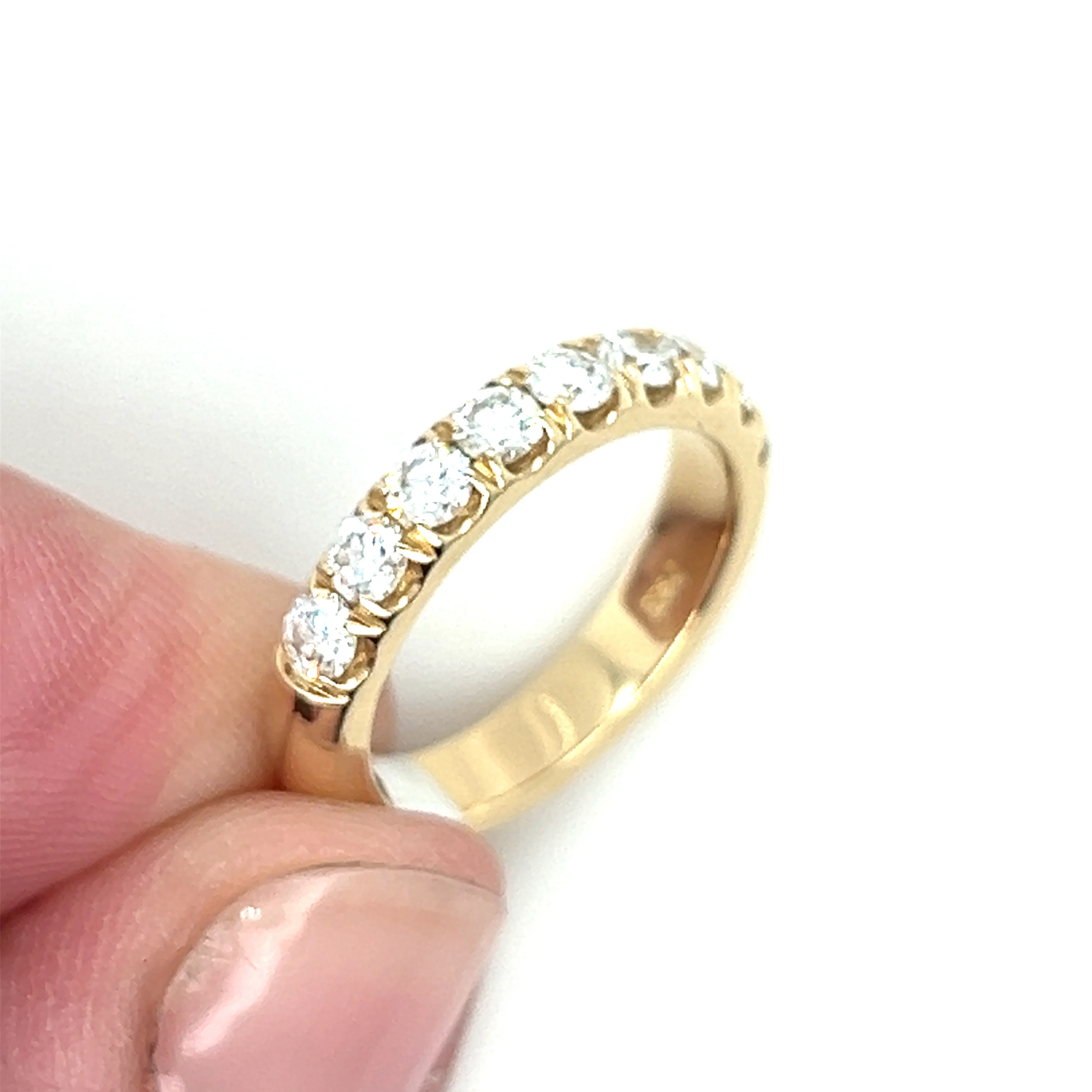 14Kt Yellow Gold 1Ctw Diamond Stackable Wedding Band - Image 3
