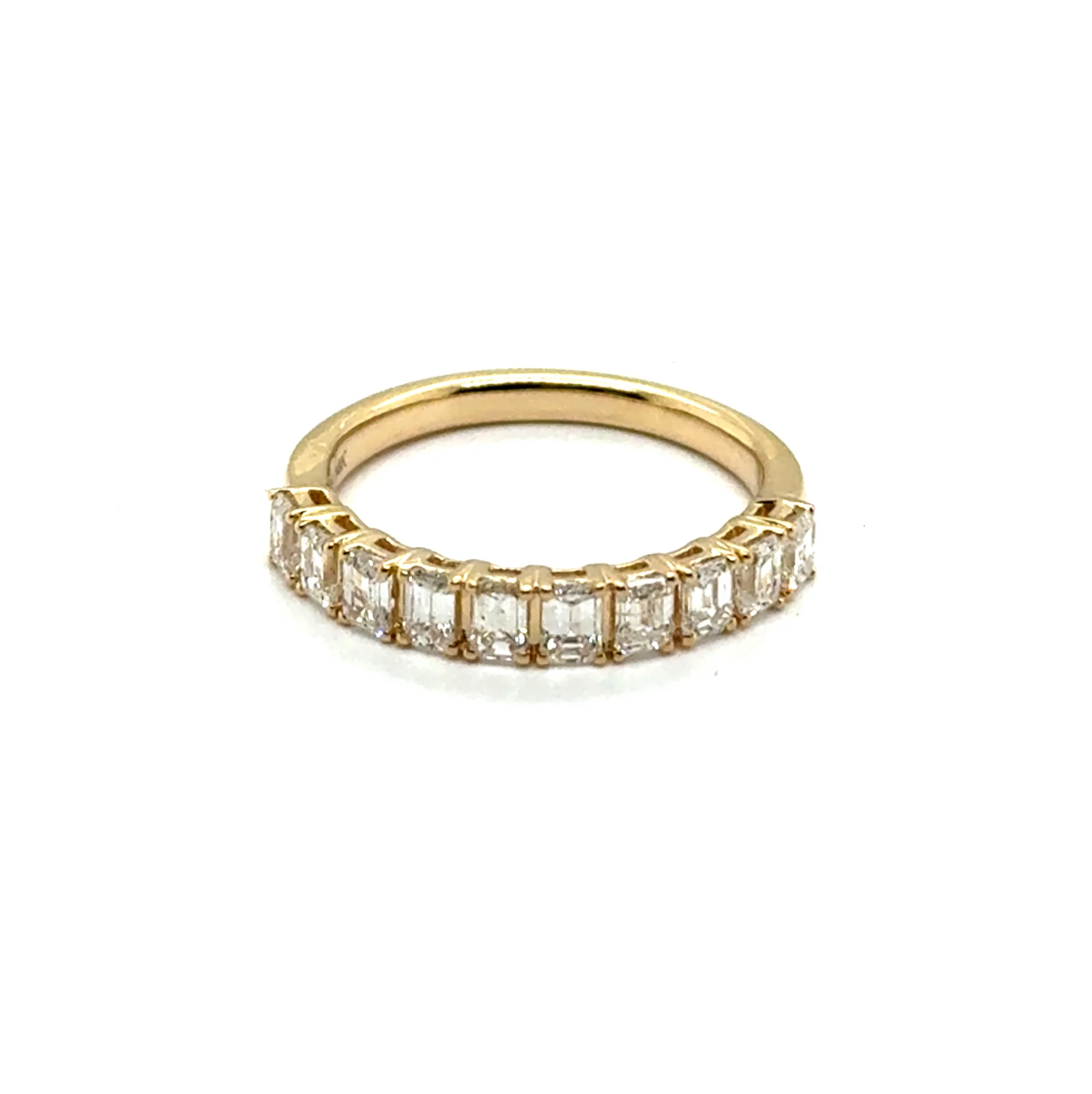 14Kt Yellow Gold 1Ctw Emerald Cut Diamond Wedding Band