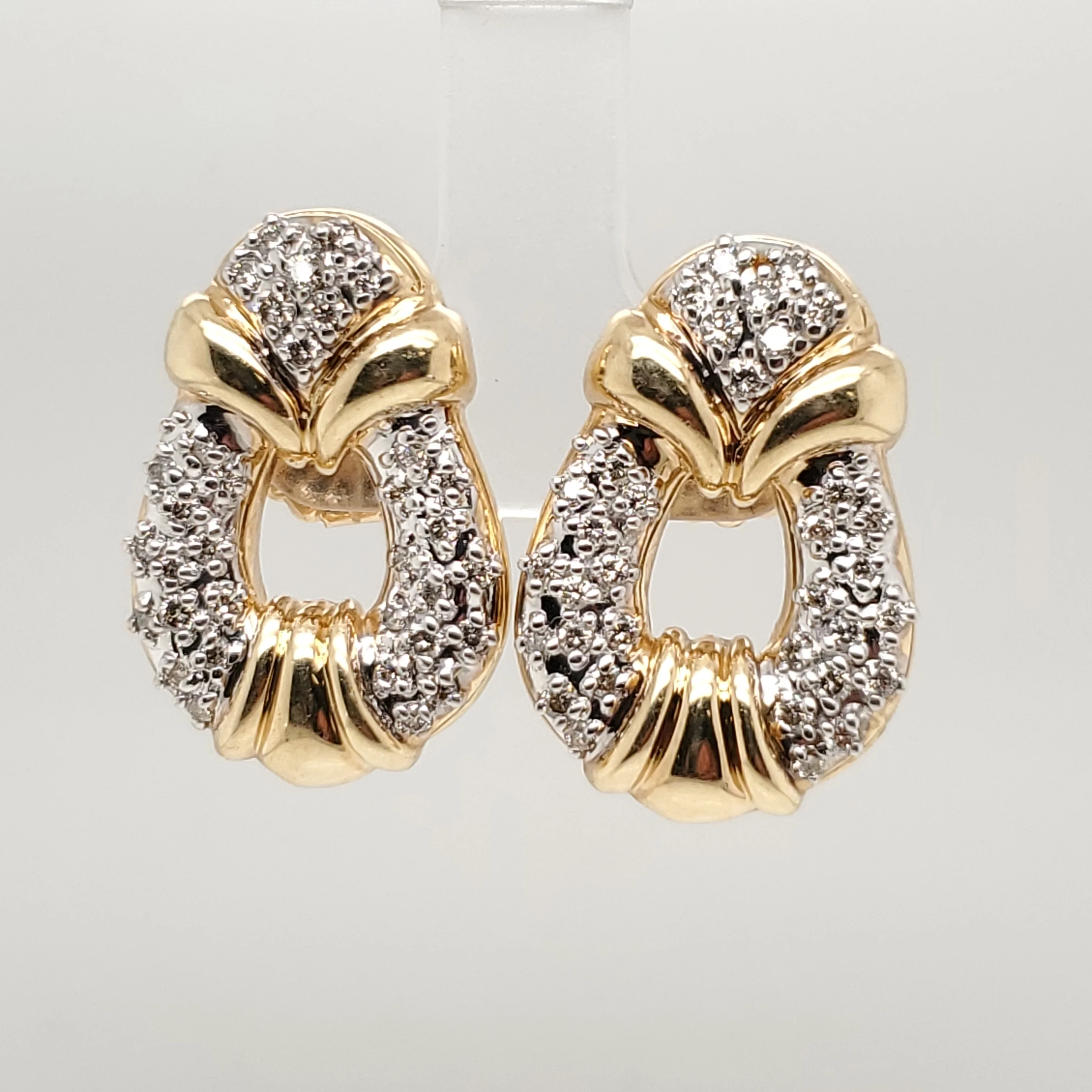 14kt Yellow Gold and Diamond Earrings
