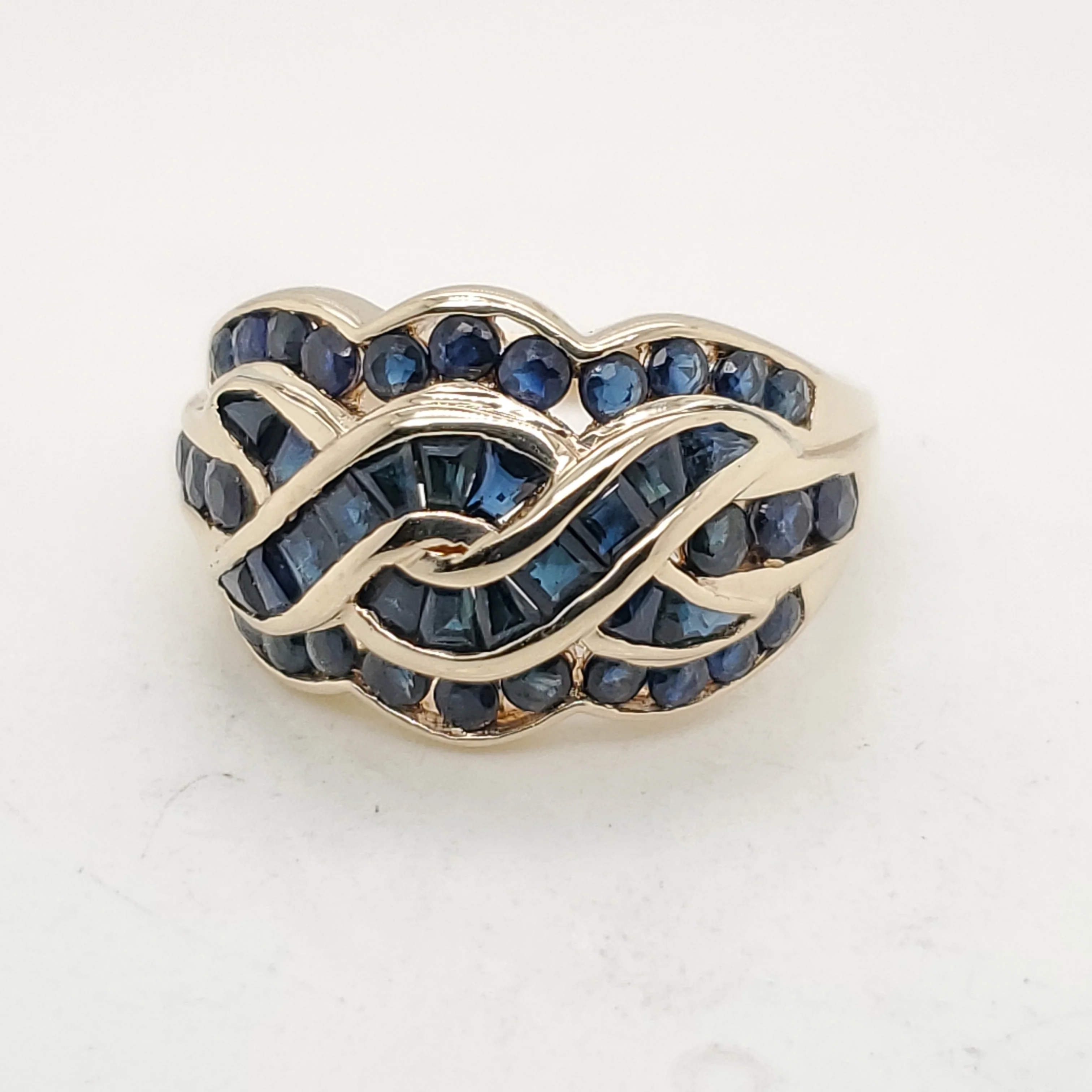 14Kt Yellow Gold Channel Set Sapphire Ring