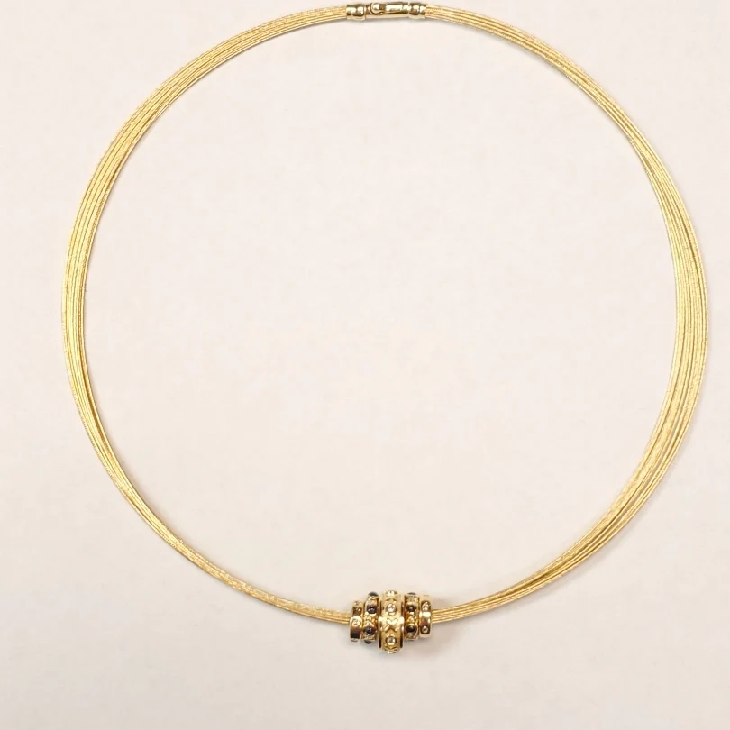 14kt Yellow Gold Diamond and Sapphire Collar Necklace