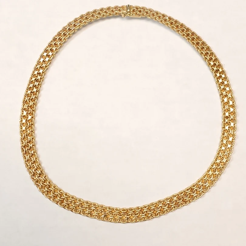 14kt Yellow Gold Mesh Weave Necklace