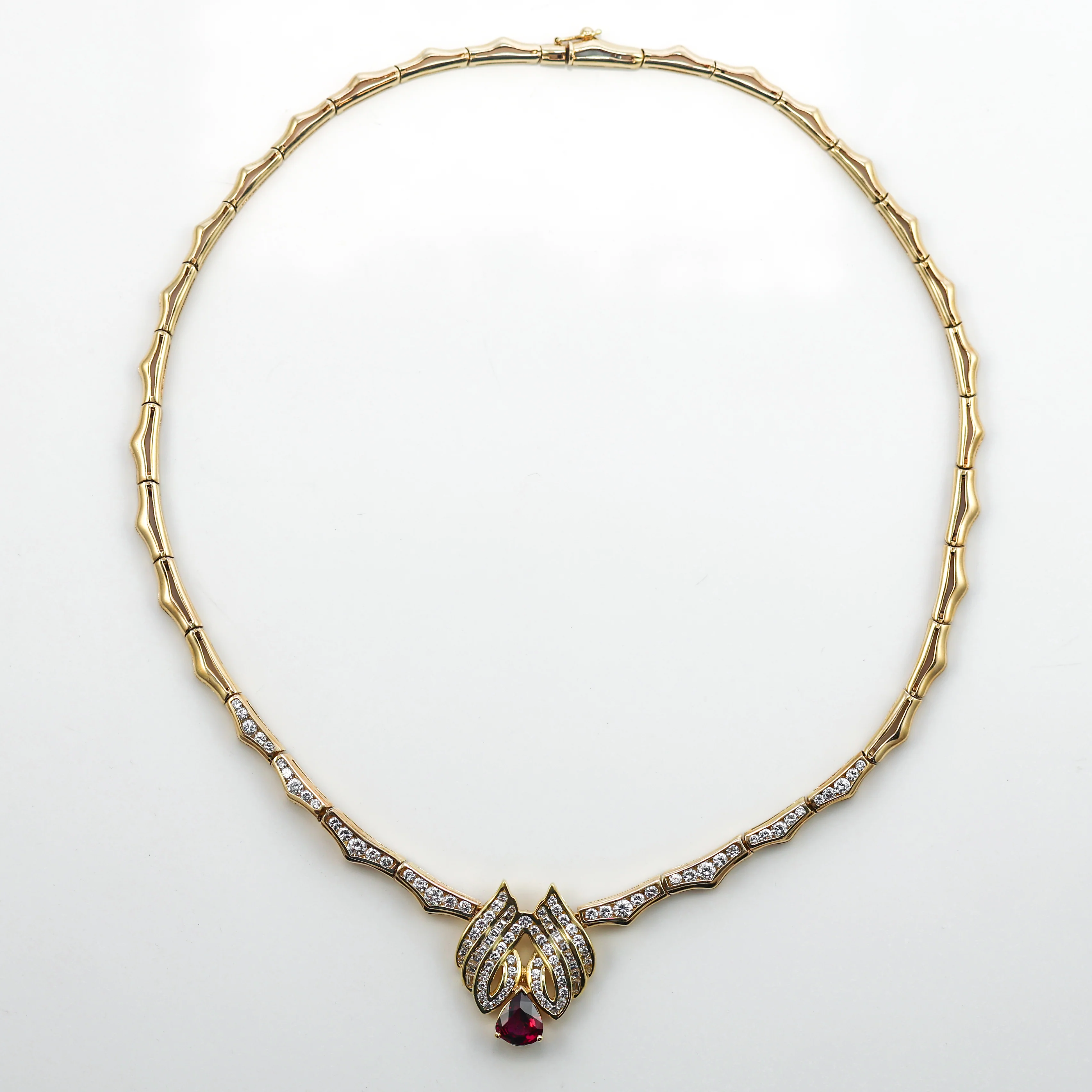 14kt Yellow Gold Ruby and Diamond Neckalce - Image 2