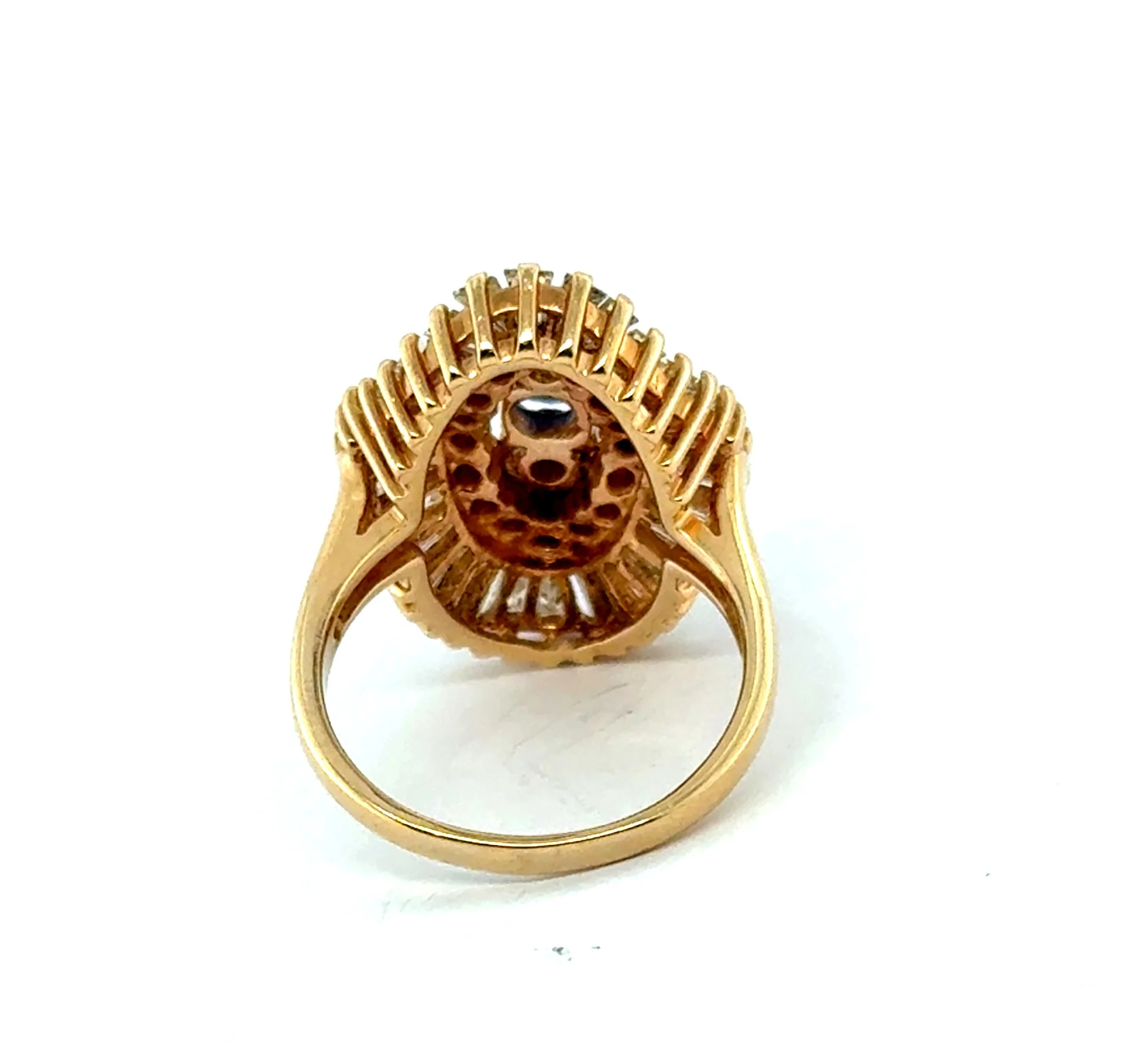 14kt Yellow Gold Sapphire and Diamond Ballerina Ring - Image 3