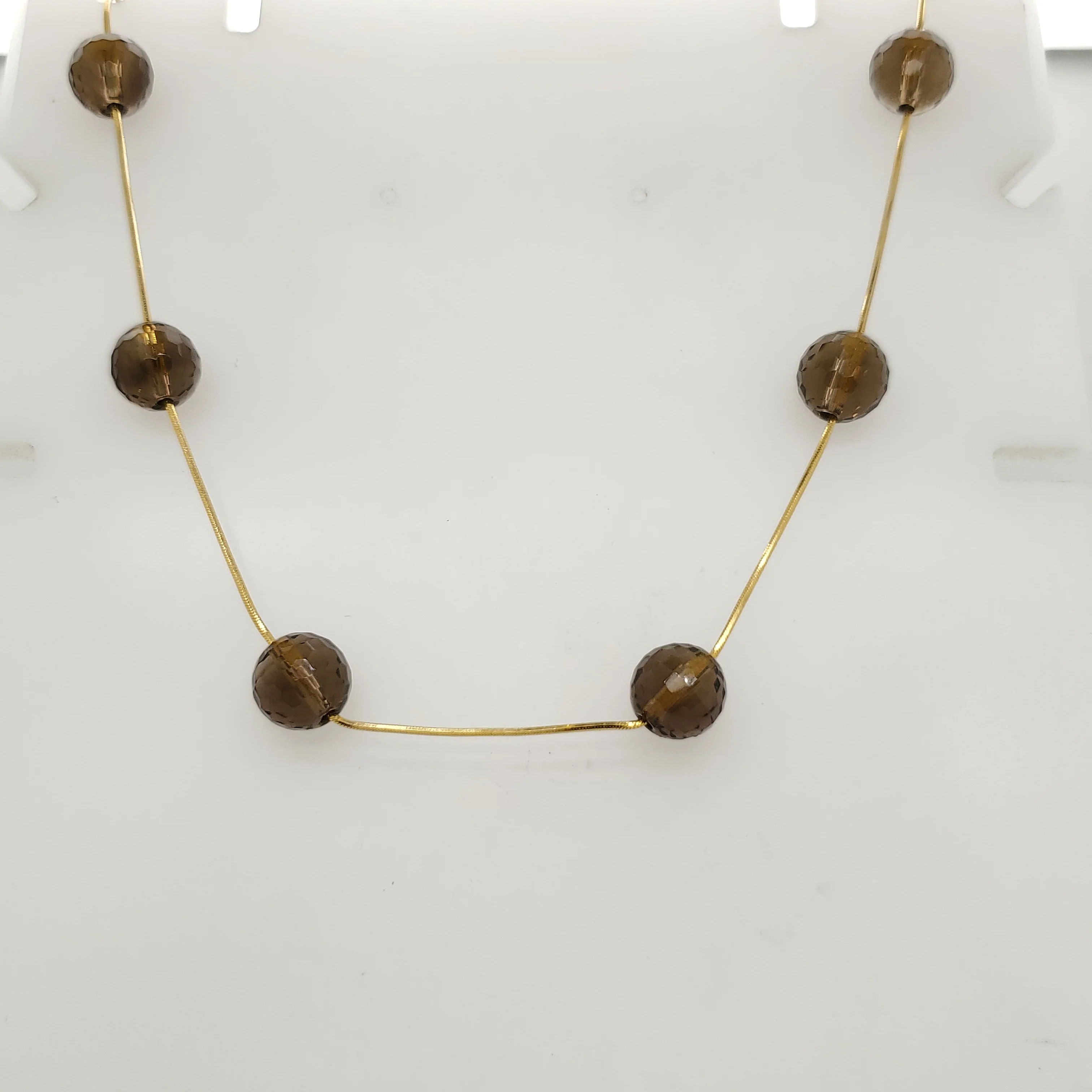 14kt Yellow Gold Smoky Topaz Station Necklace