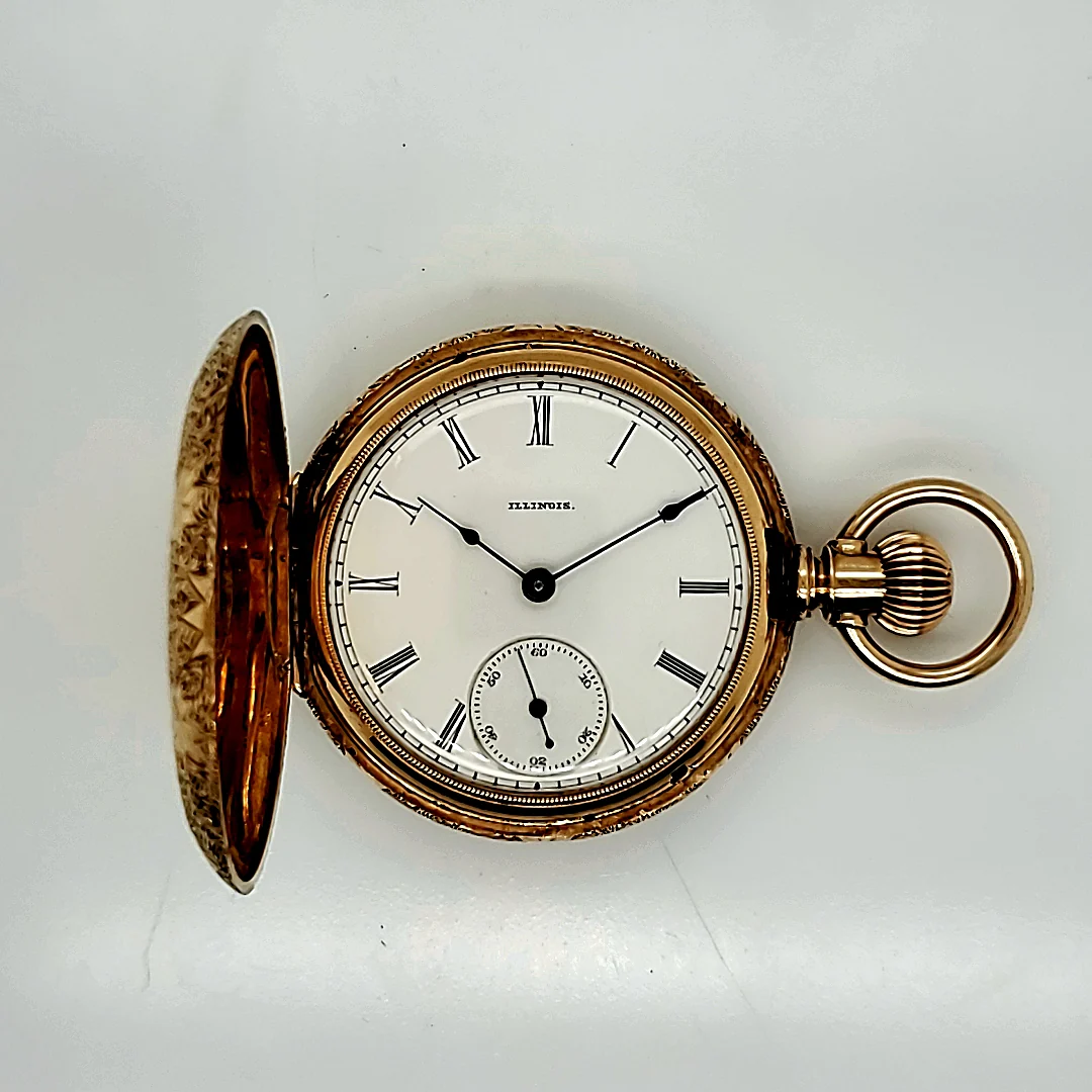 1885 Illinois 14Kt Three Color Gold Hunters Case Pocket Watch - Image 3