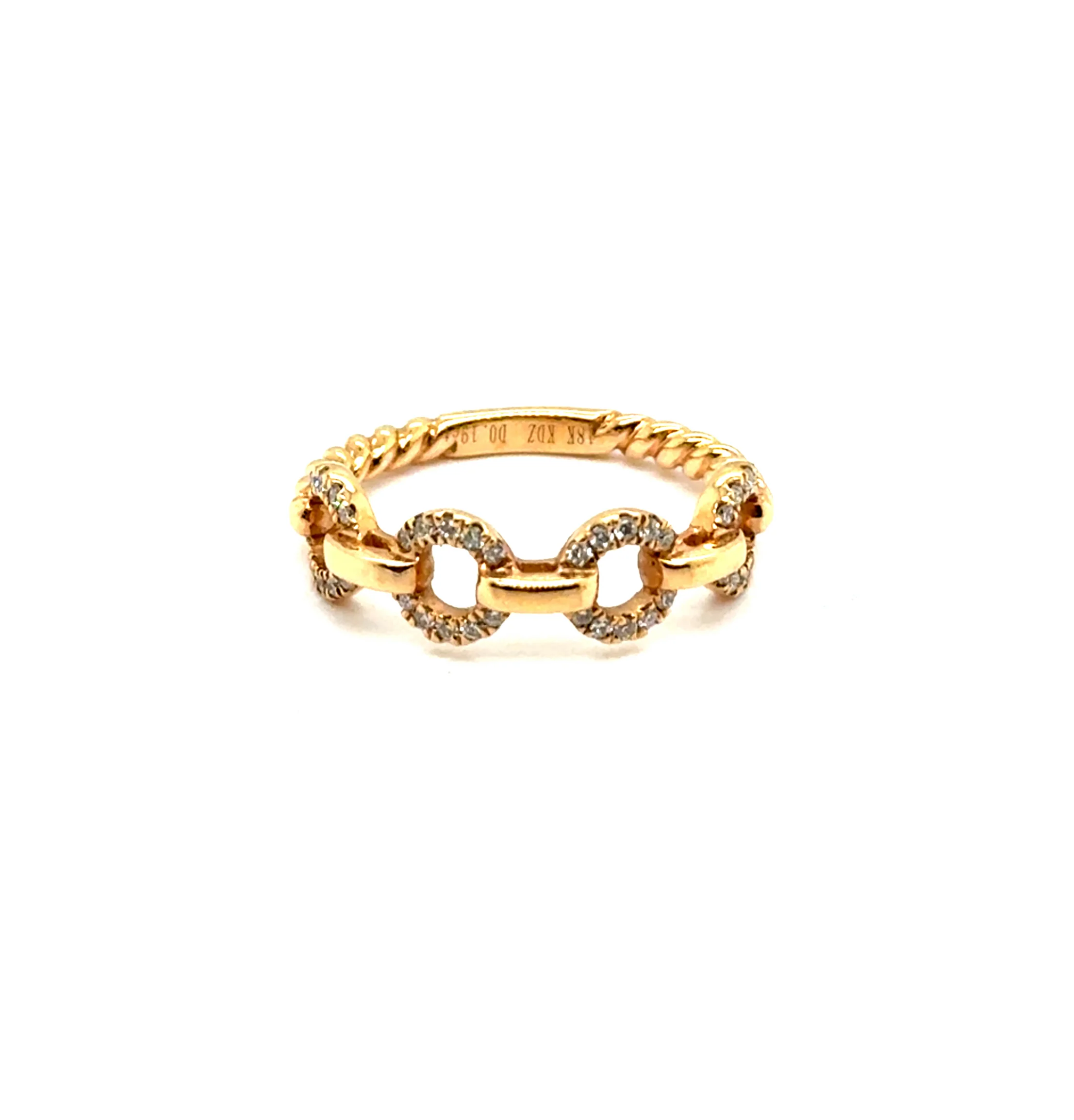 18kt Rose Gold 0.19Ctw Diamond Stackable Wedding Band