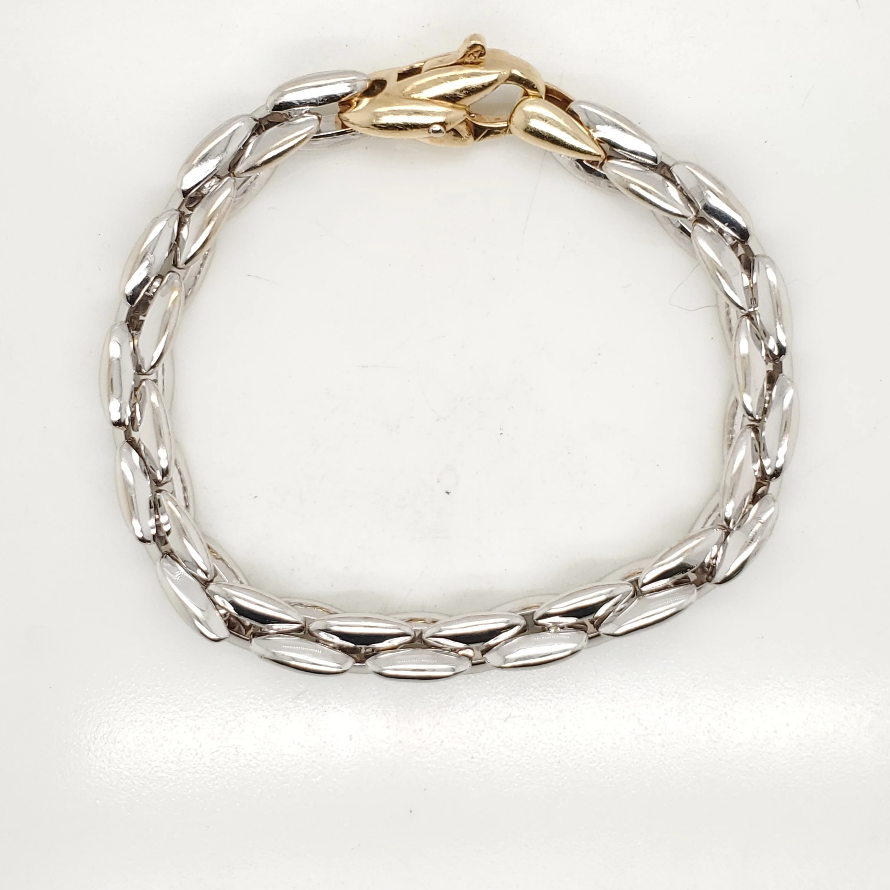 18kt White and Yellow Gold Link Bracelet