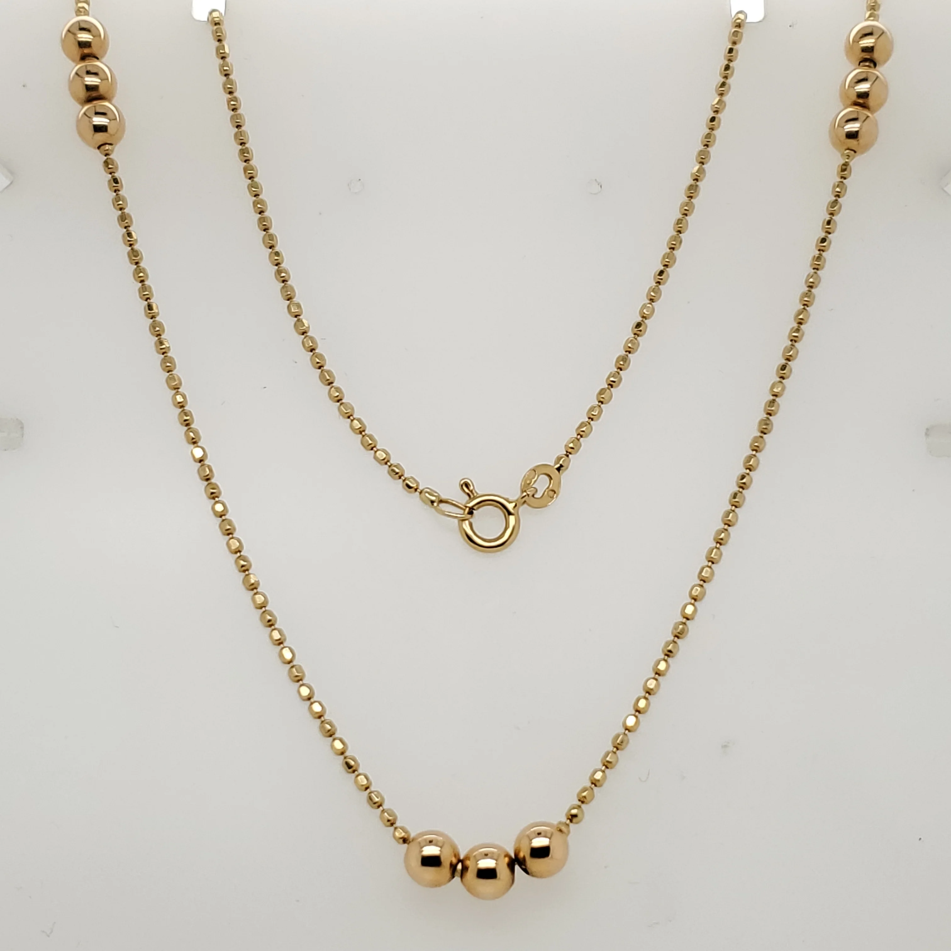 18kt Yellow and Rose Gold Station Necklace