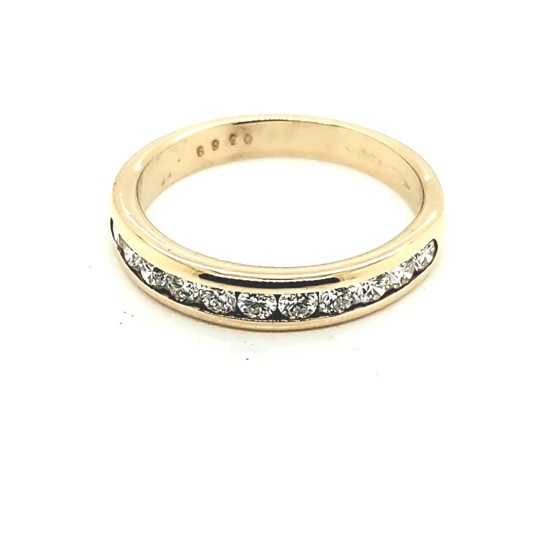 18kt Yellow Gold and Diamond Channel Set Wedding Band