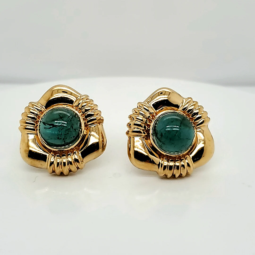 18kt Yellow Gold Tourmaline Earrings
