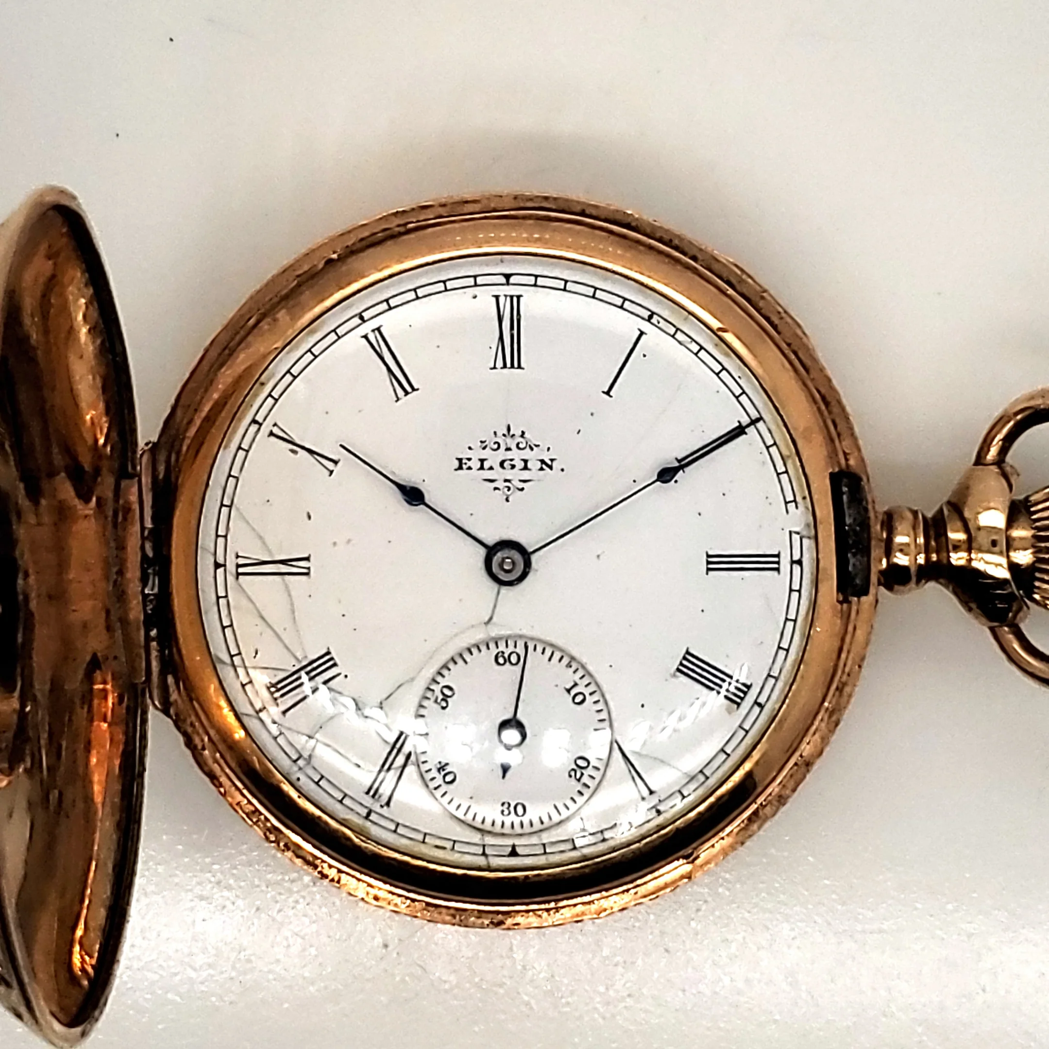 1909 Elgin Gold Filled Three Color Gold Hunters Case Pocket Watch - Image 3
