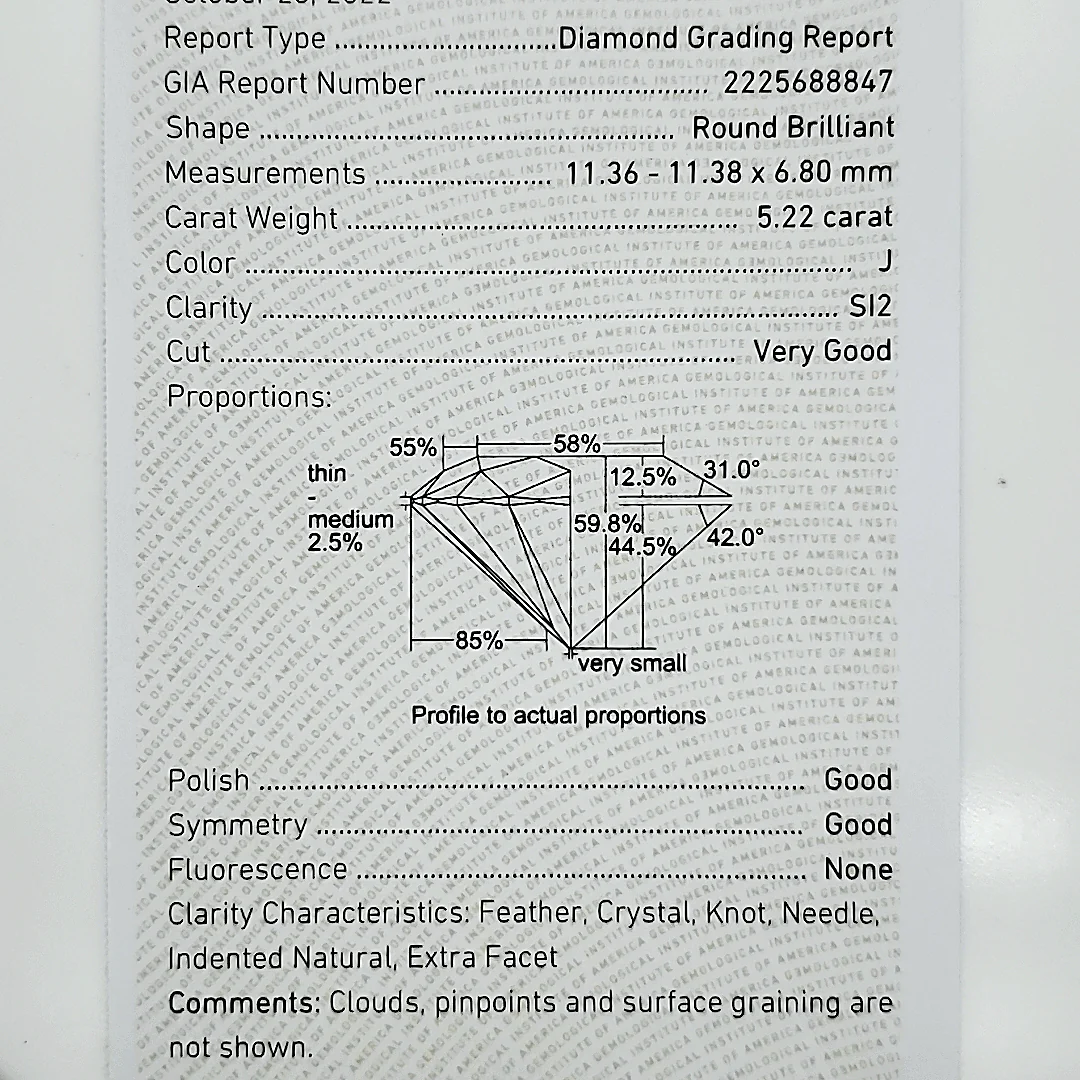 5.22 Carat Round Diamond Engagement Ring - Image 2