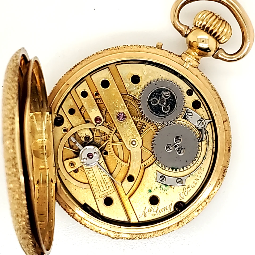 A.D. Lang & Cie Antique Victorian 18Kt Yellow Gold 38Mm Hunters Case Pocket Watch - Image 5