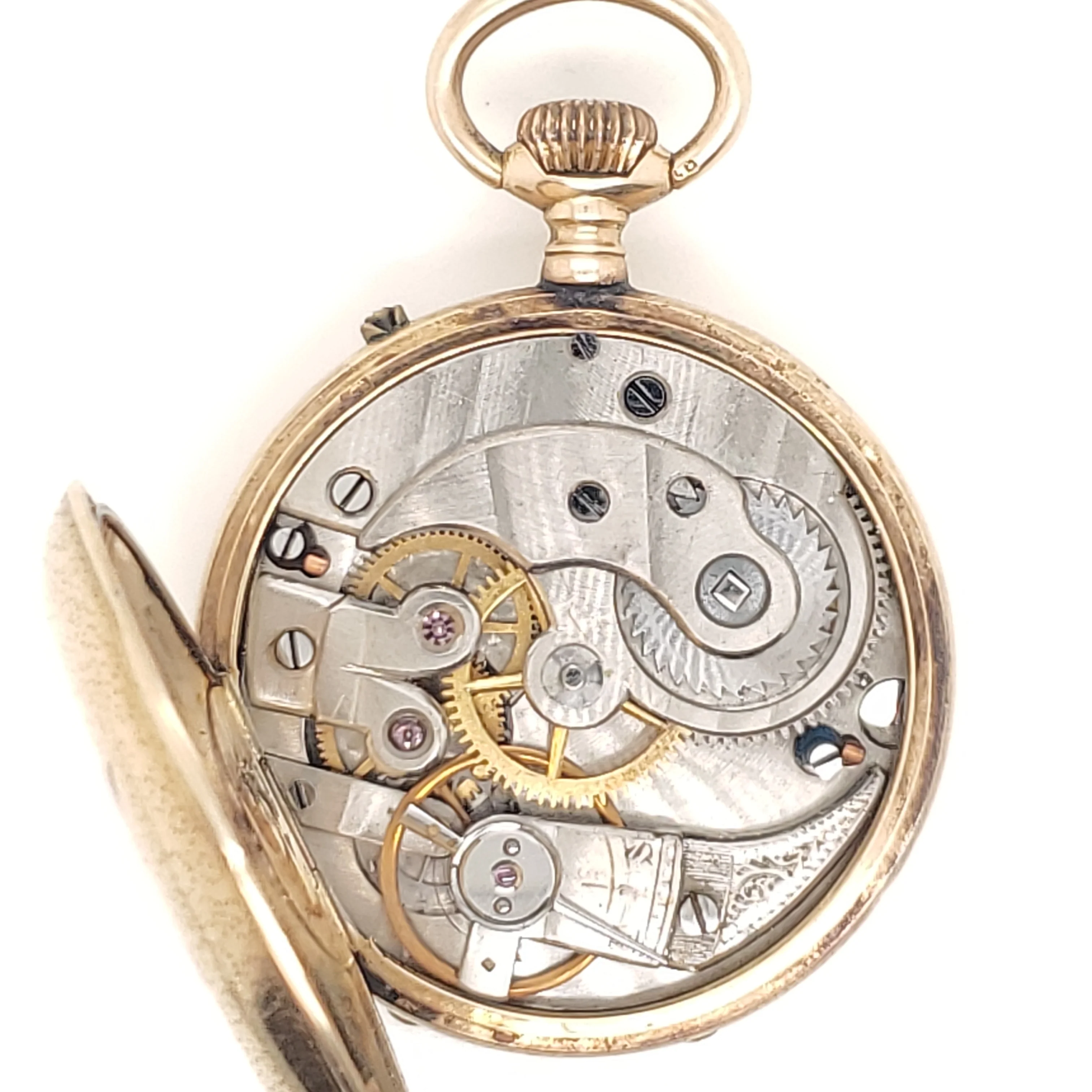 Antique 14Kt Yellow GoldM.F. Mathey Demi Case Pocket Watch - Image 4
