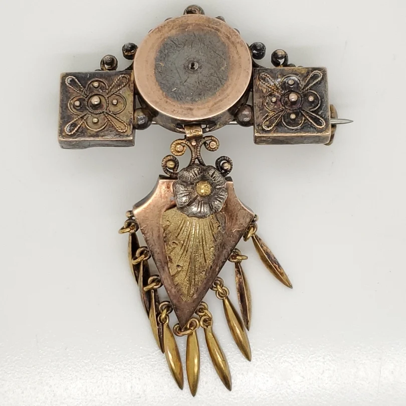 Antique Mid-Victorian 10kt Yellow Gold Brooch