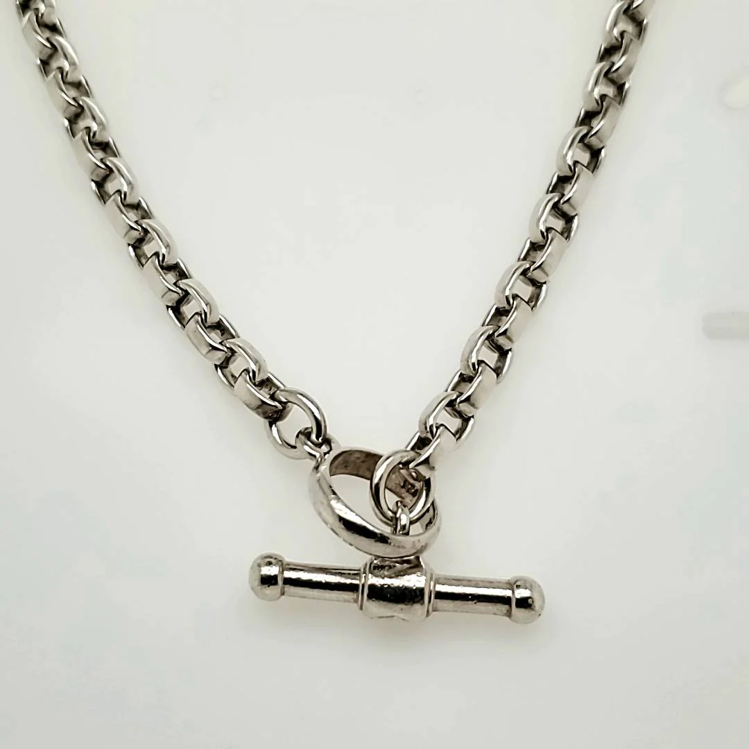 B. Kieselstein Cord 16"" Square Link Silver Necklace