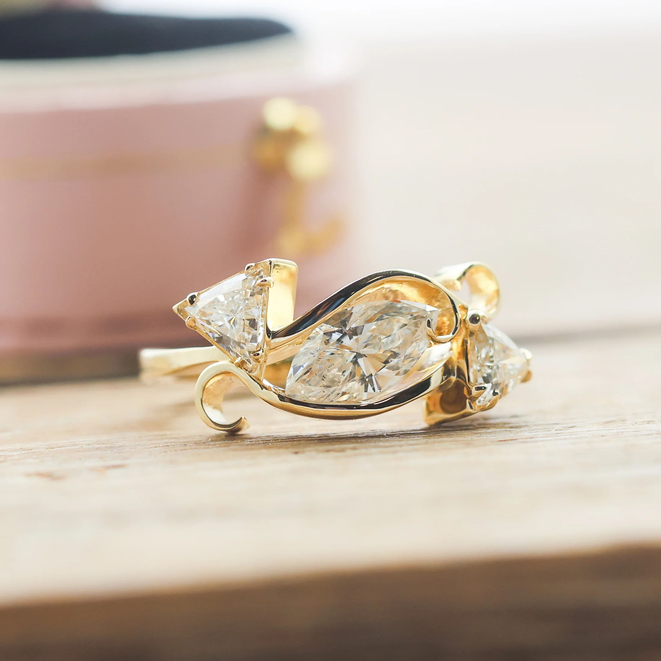 Best in Show Award Winning 14kt Yellow Gold and Diamond Ring by Robert Whatley - Image 3