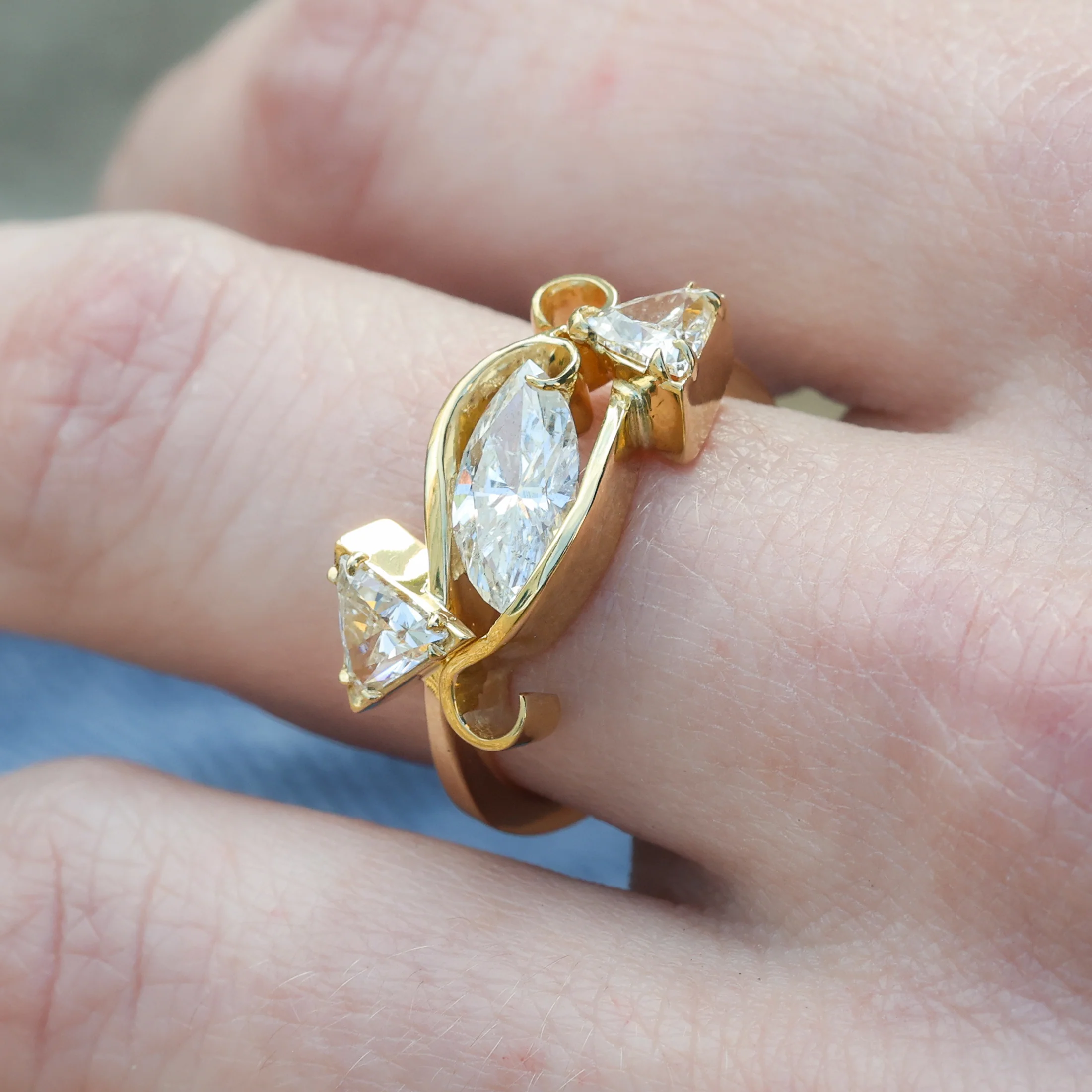 Best in Show Award Winning 14kt Yellow Gold and Diamond Ring by Robert Whatley - Image 4