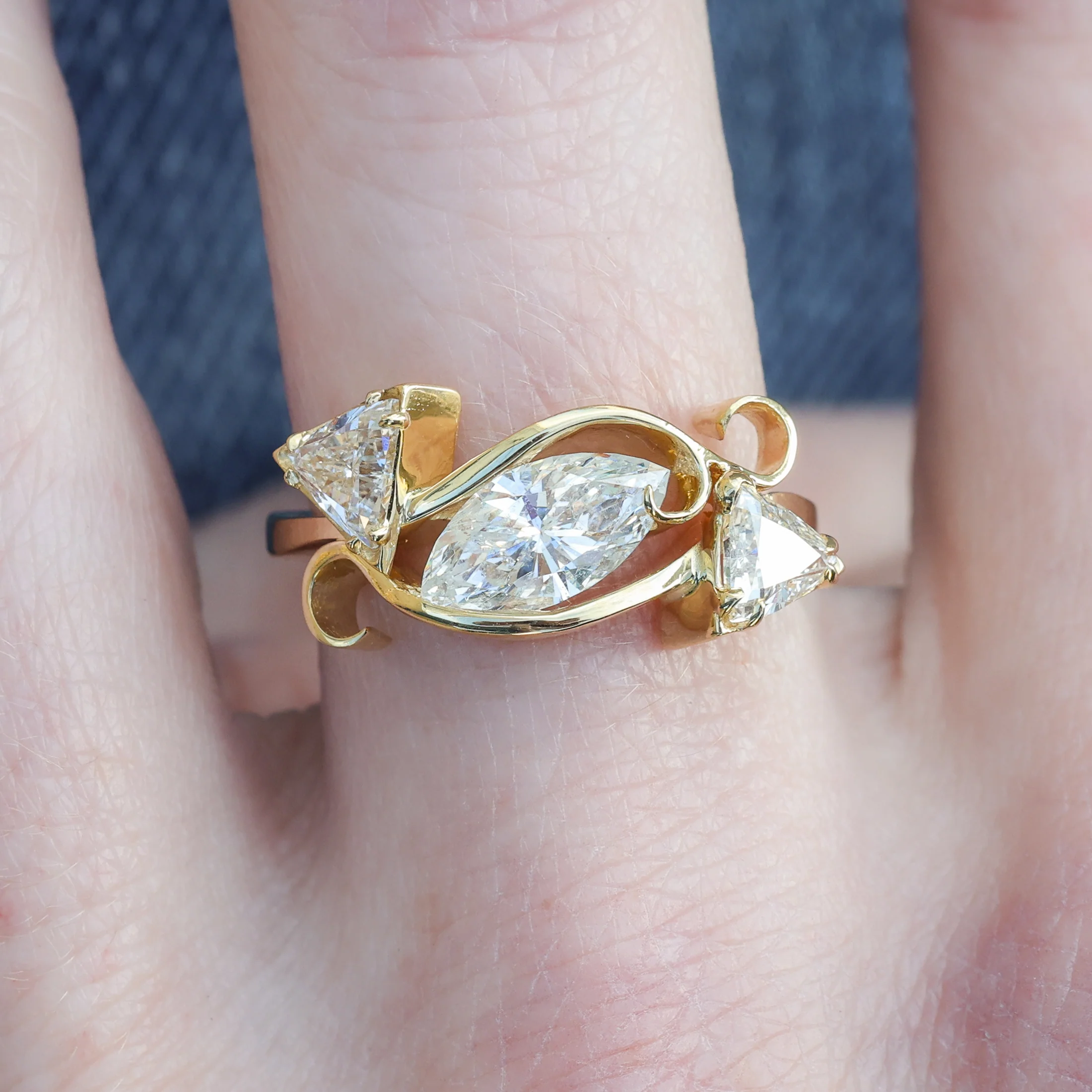 Best in Show Award Winning 14kt Yellow Gold and Diamond Ring by Robert Whatley - Image 5