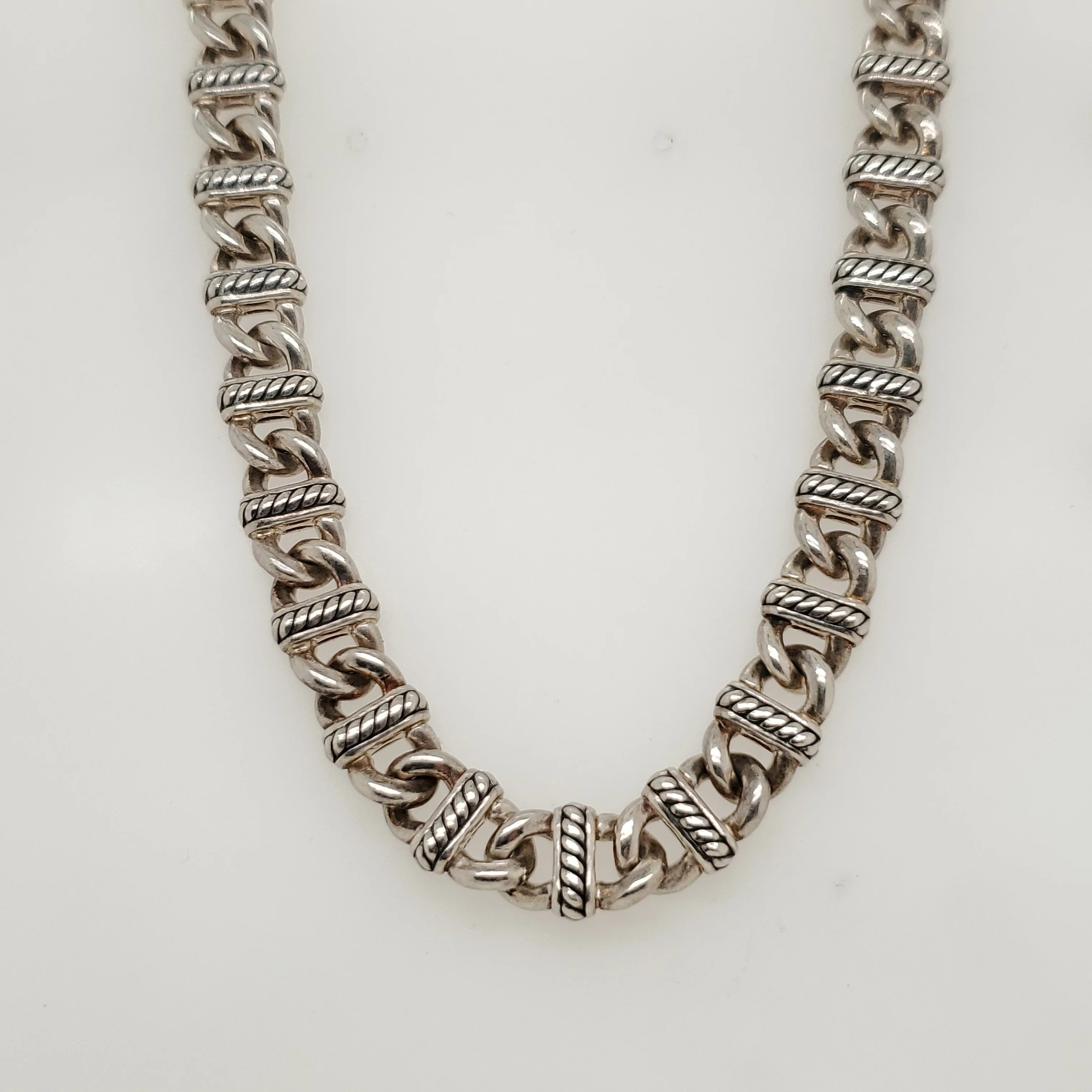 David Yurman Sterling Silver and 18kt Yellow Gold Necklace