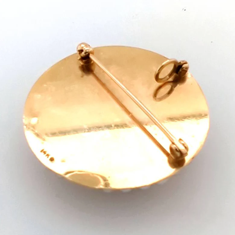 Estate Miniature Portrait Pendant/Brooch With Pearl Border - Image 2