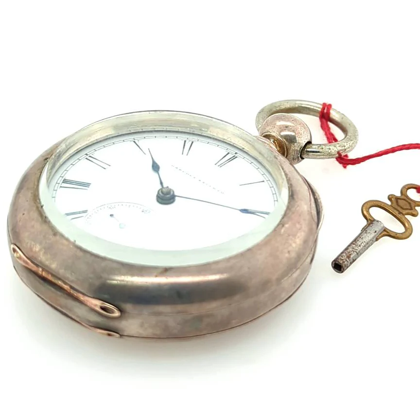 Hampden Coin Silver Biscuit Pocket Watch - Image 3