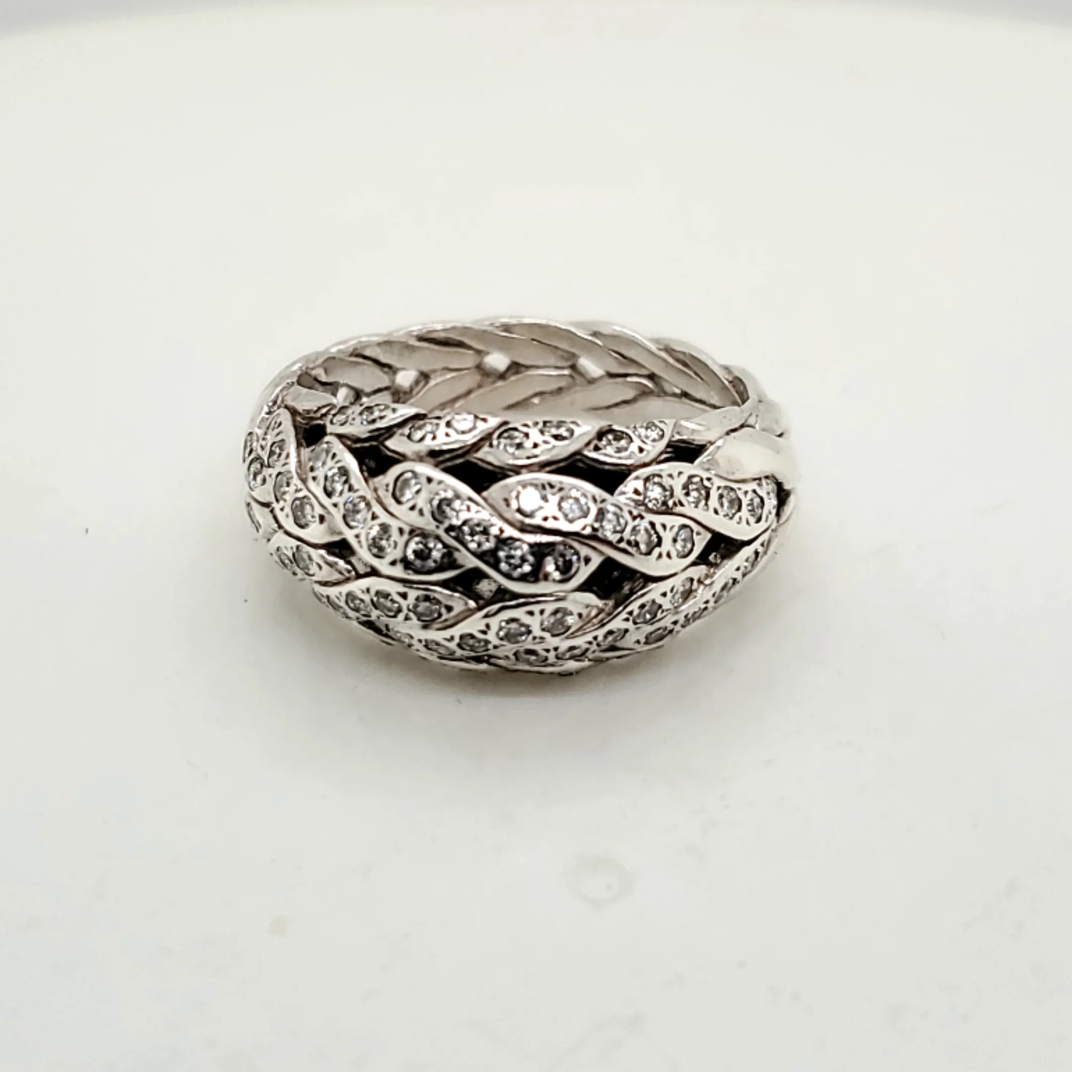 John Hardy Sterling Silver and Diamond Ring