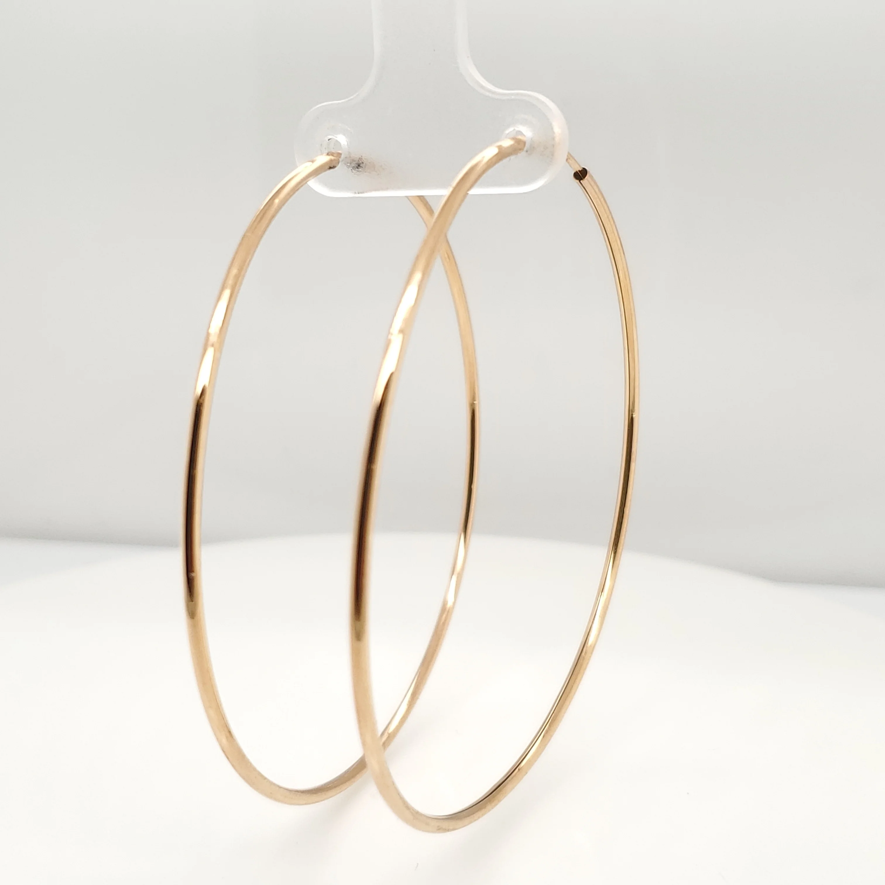 Large 14kt Rose Gold Hoop Earrings