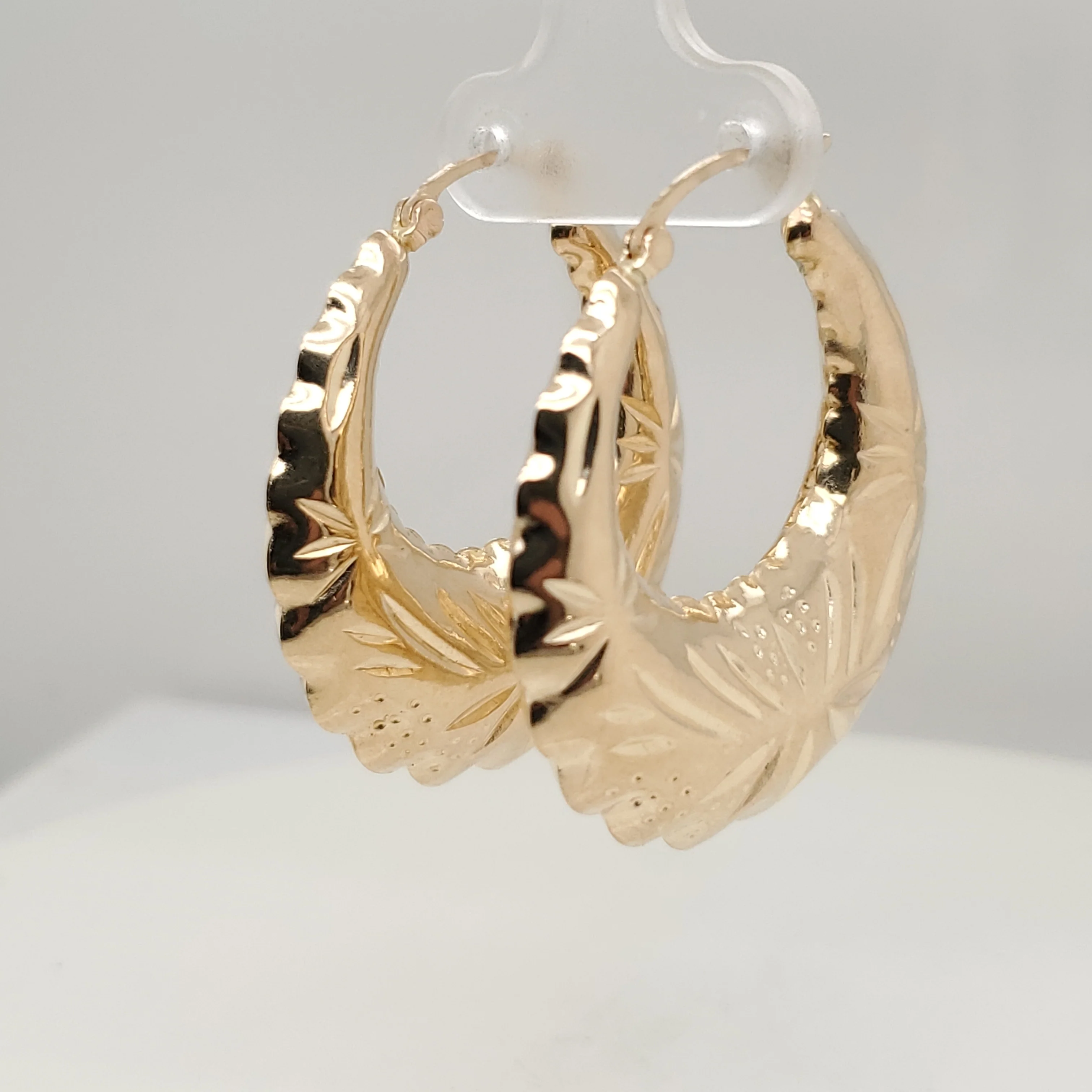 Large 14kt Yellow Gold Hoop Earrings